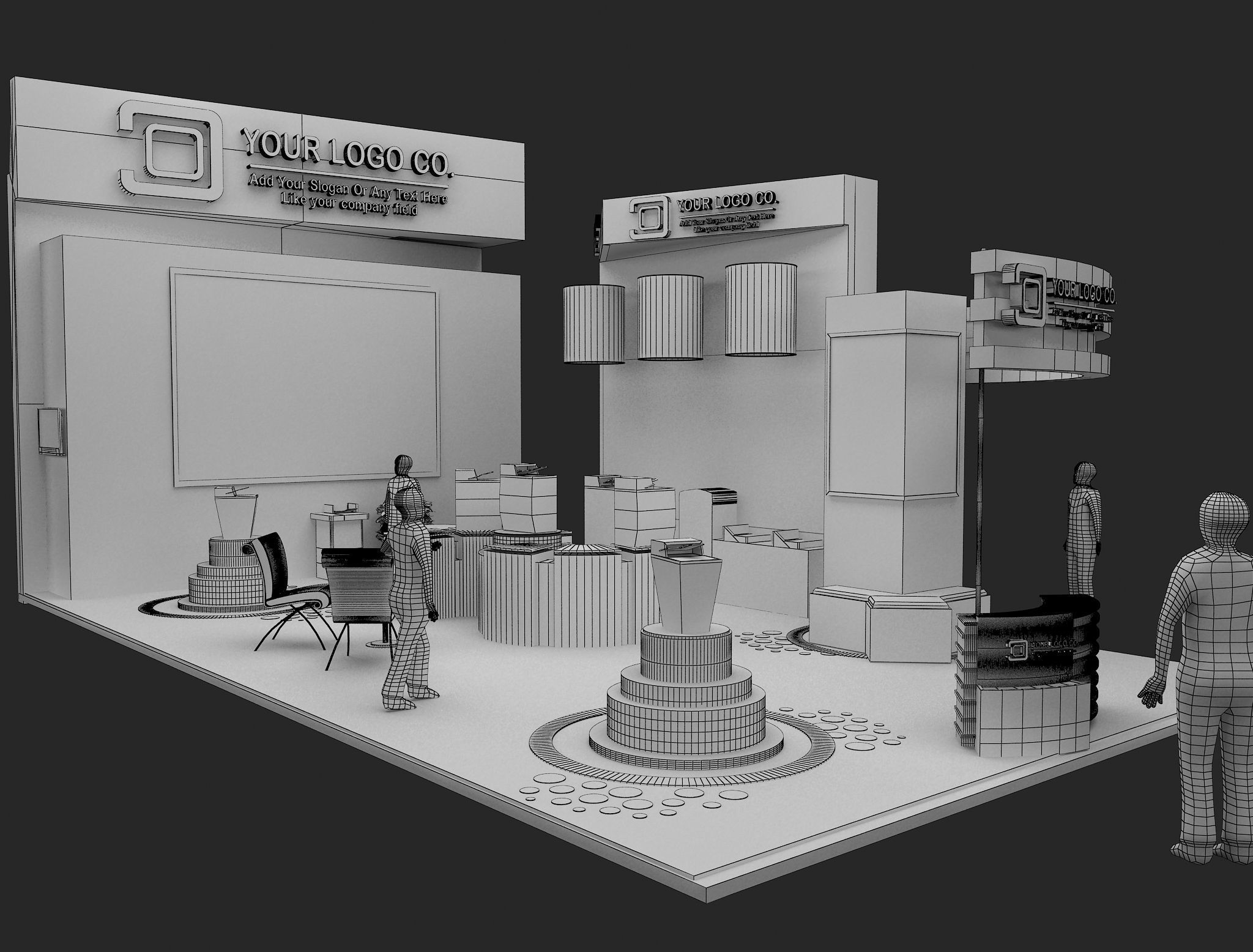 Booth Exhibition Stand a466c 3D model_9