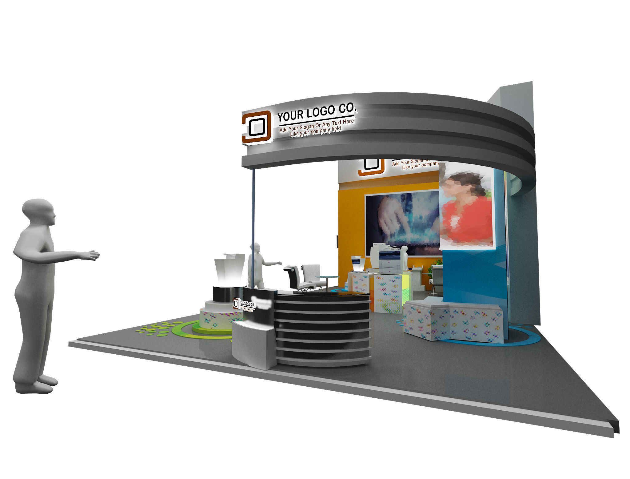 Booth Exhibition Stand a466c 3D model_6