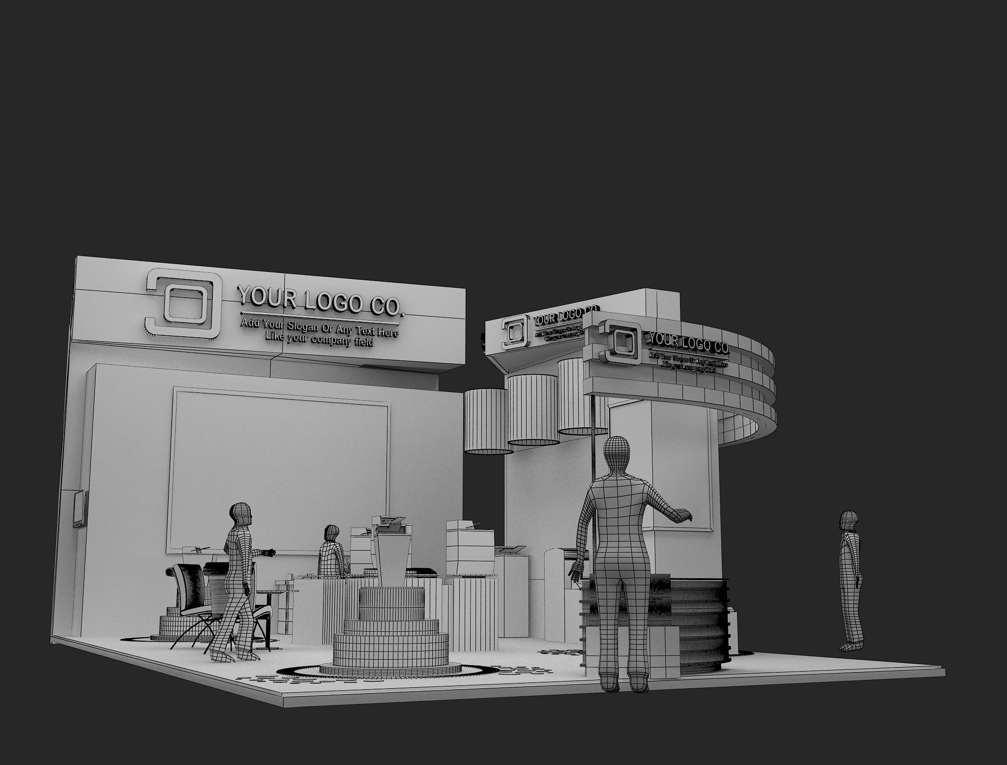 Booth Exhibition Stand a466c 3D model_23