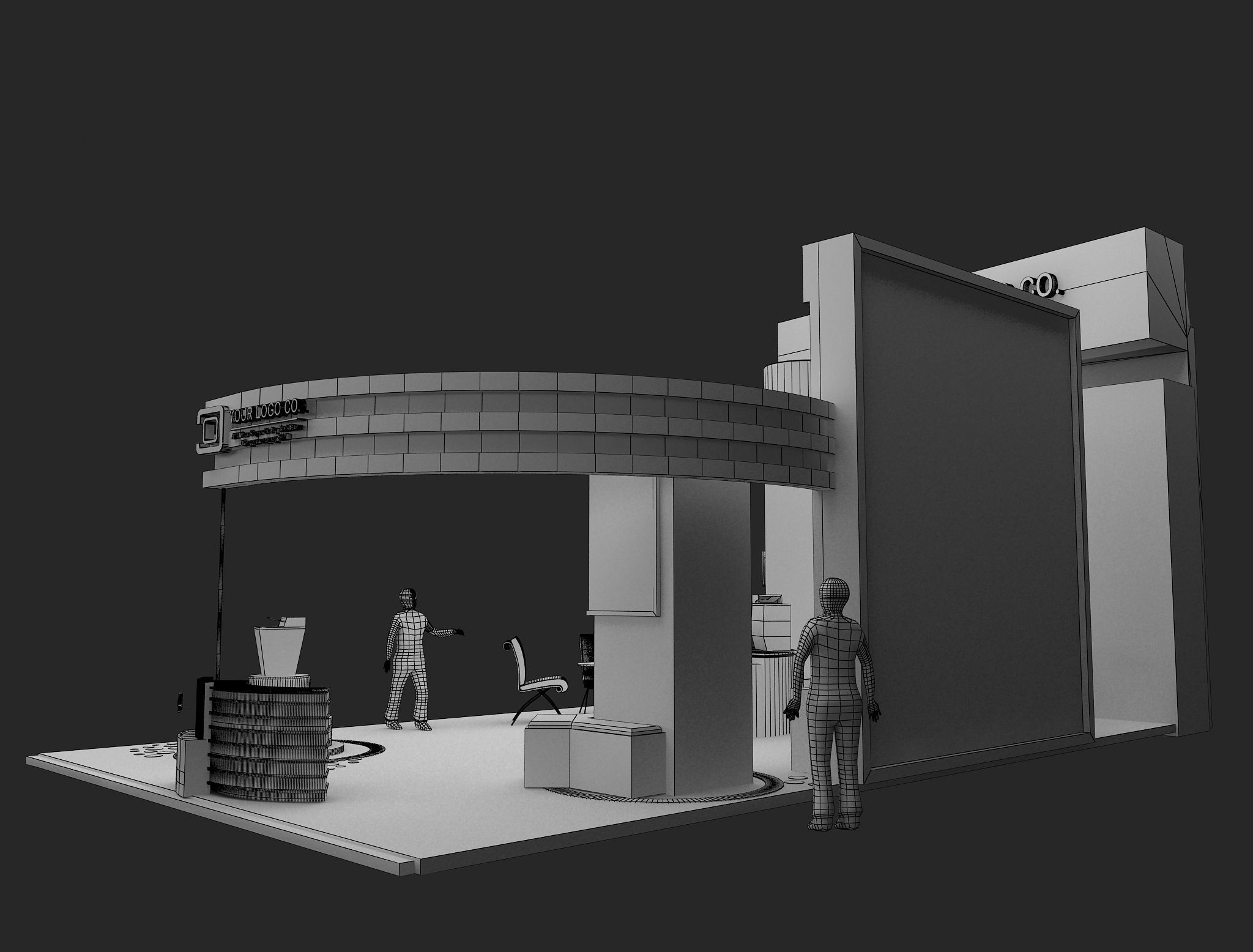 Booth Exhibition Stand a466c 3D model_11
