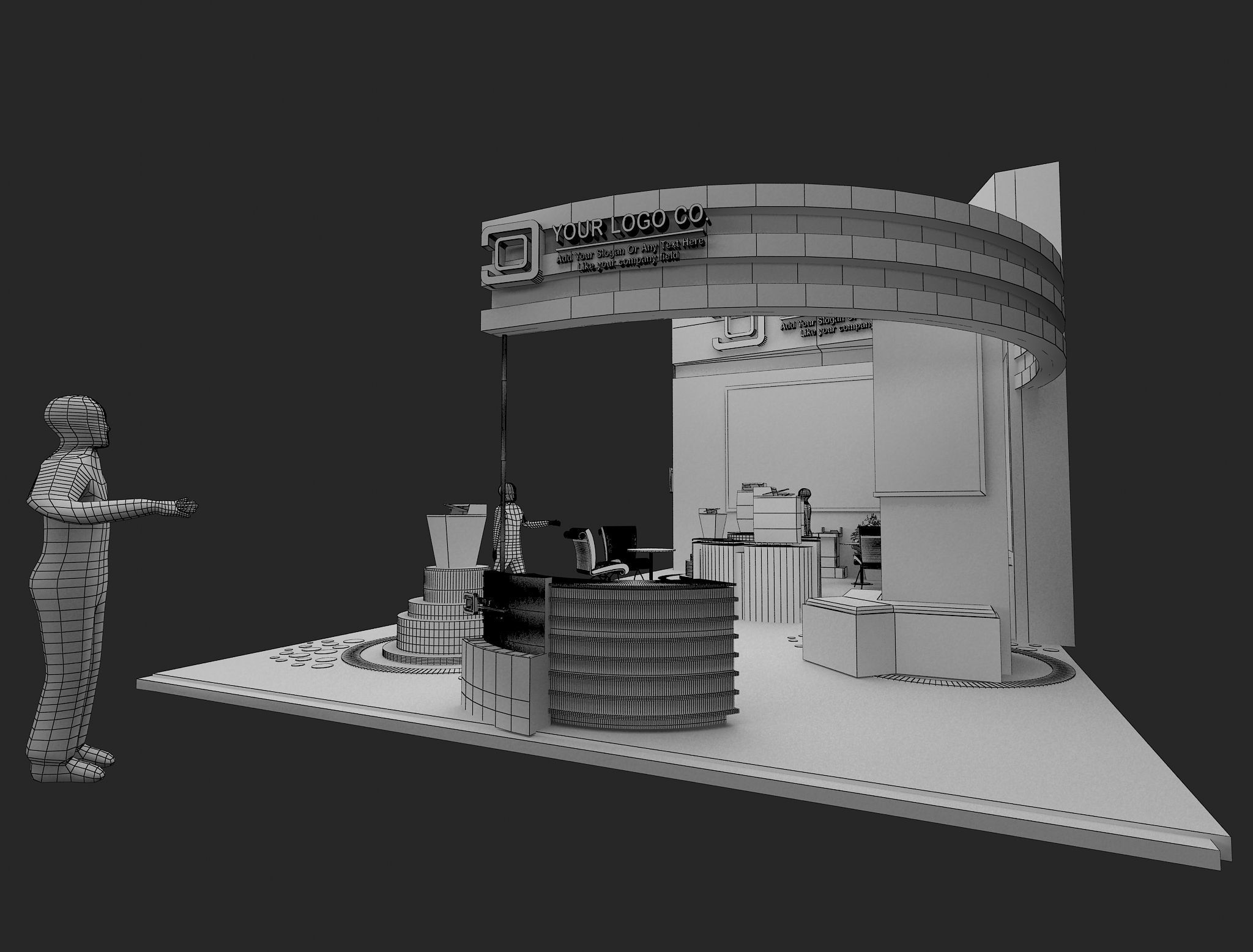 Booth Exhibition Stand a466c 3D model_7