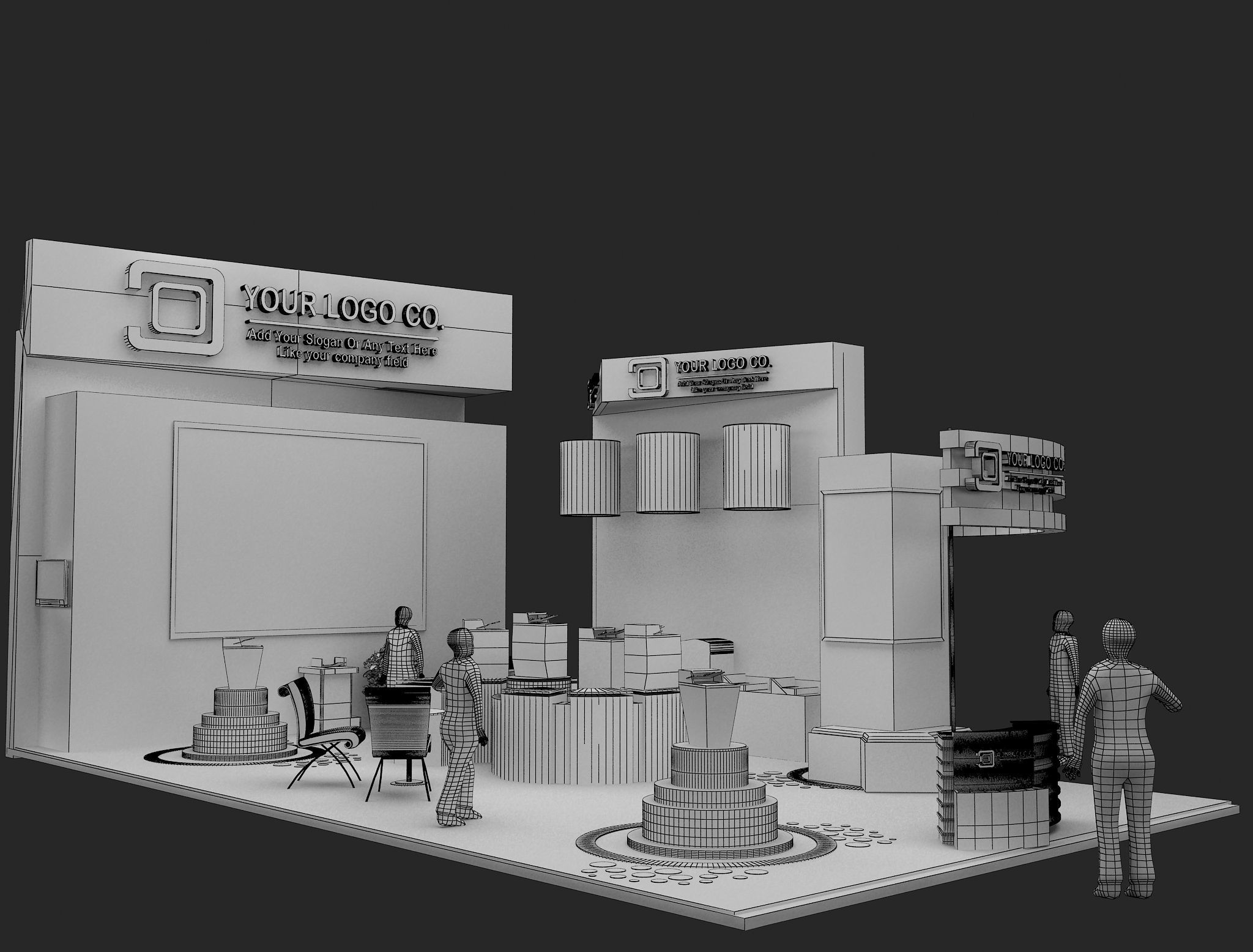 Booth Exhibition Stand a466c 3D model_15