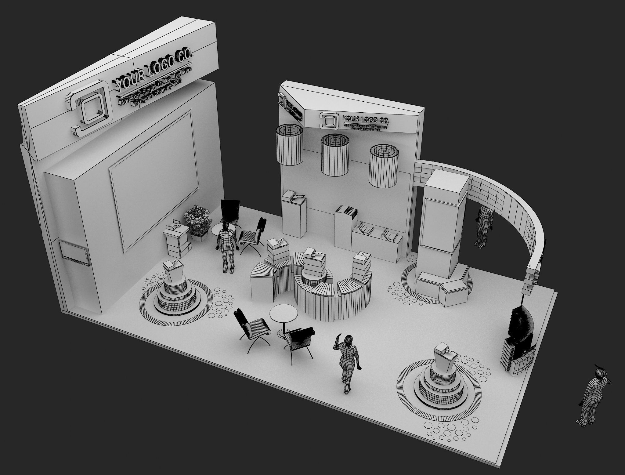 Booth Exhibition Stand a466c 3D model_21