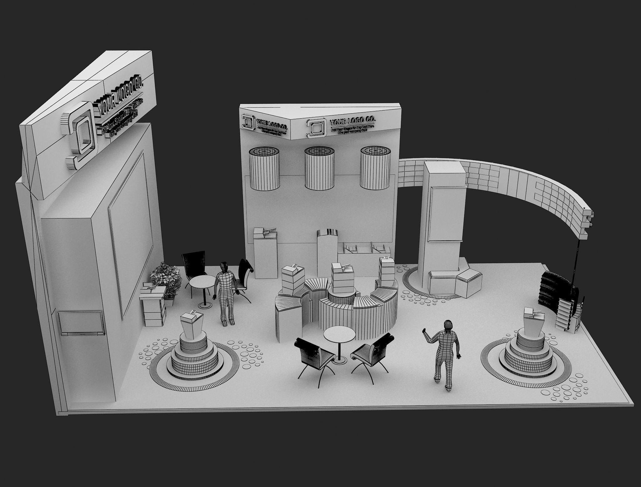 Booth Exhibition Stand a466c 3D model_19