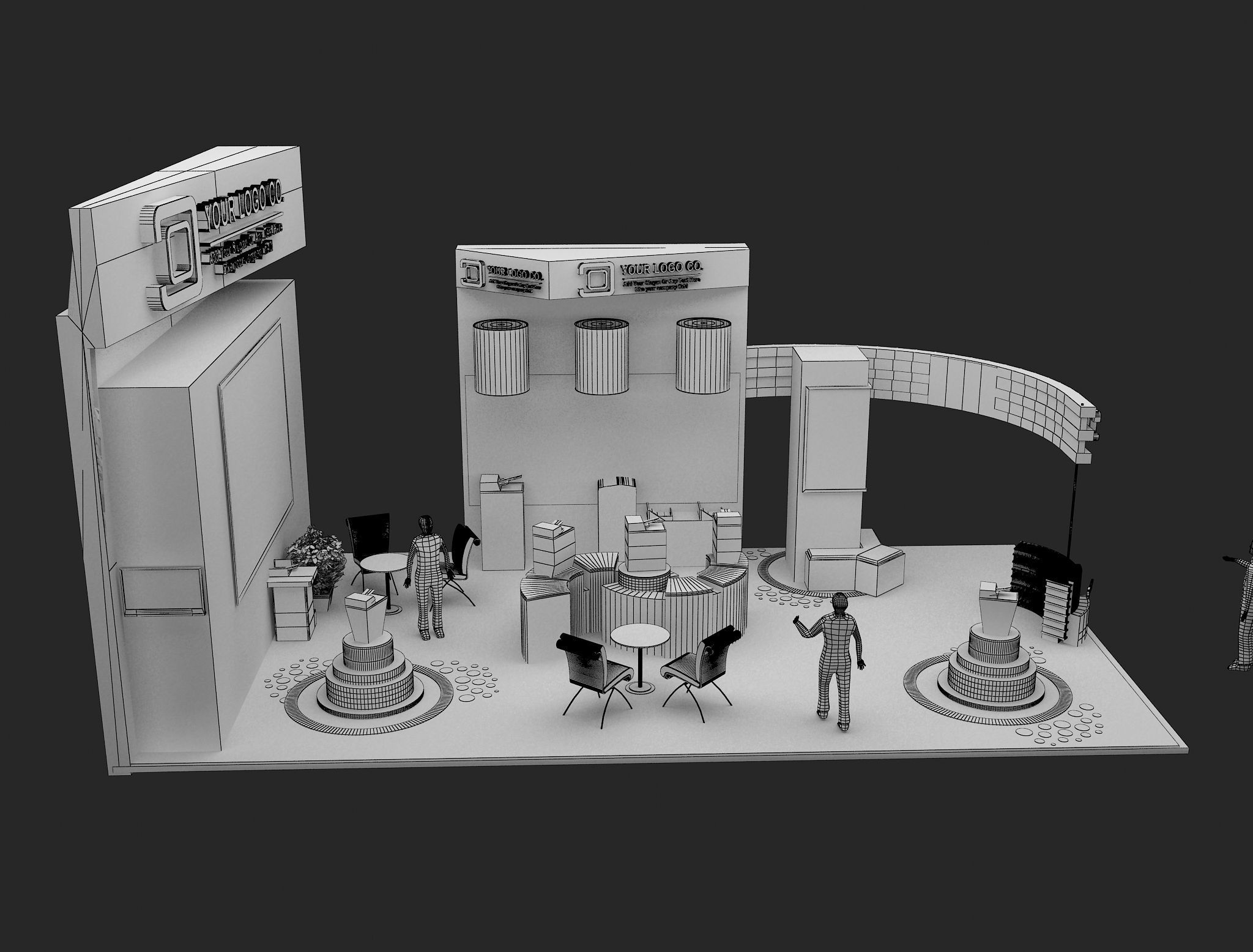 Booth Exhibition Stand a466c 3D model_3