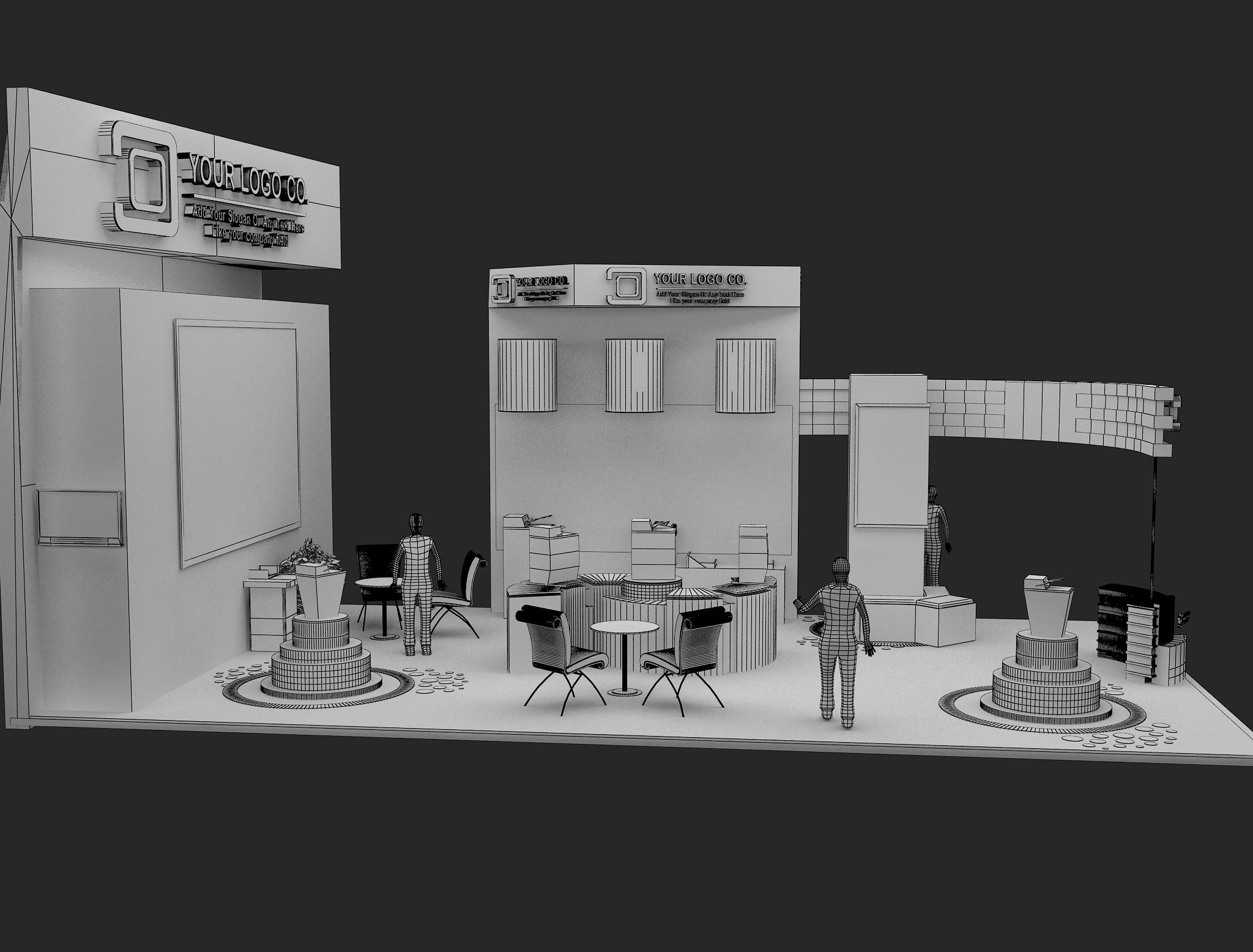 Booth Exhibition Stand a466c 3D model_25