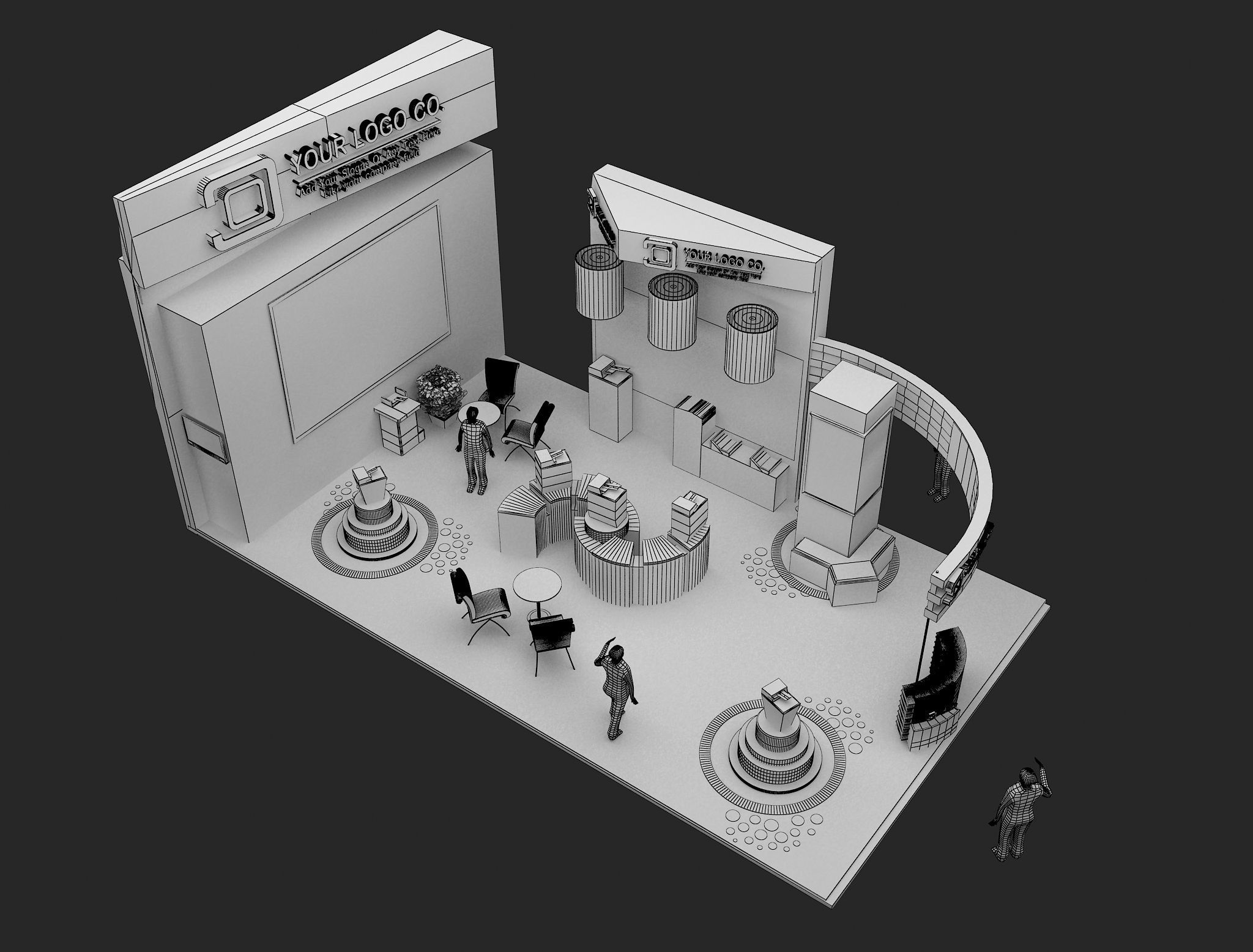 Booth Exhibition Stand a466c 3D model_1