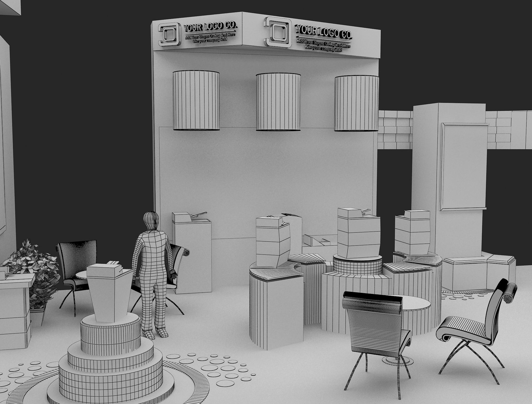Booth Exhibition Stand a466c 3D model_5