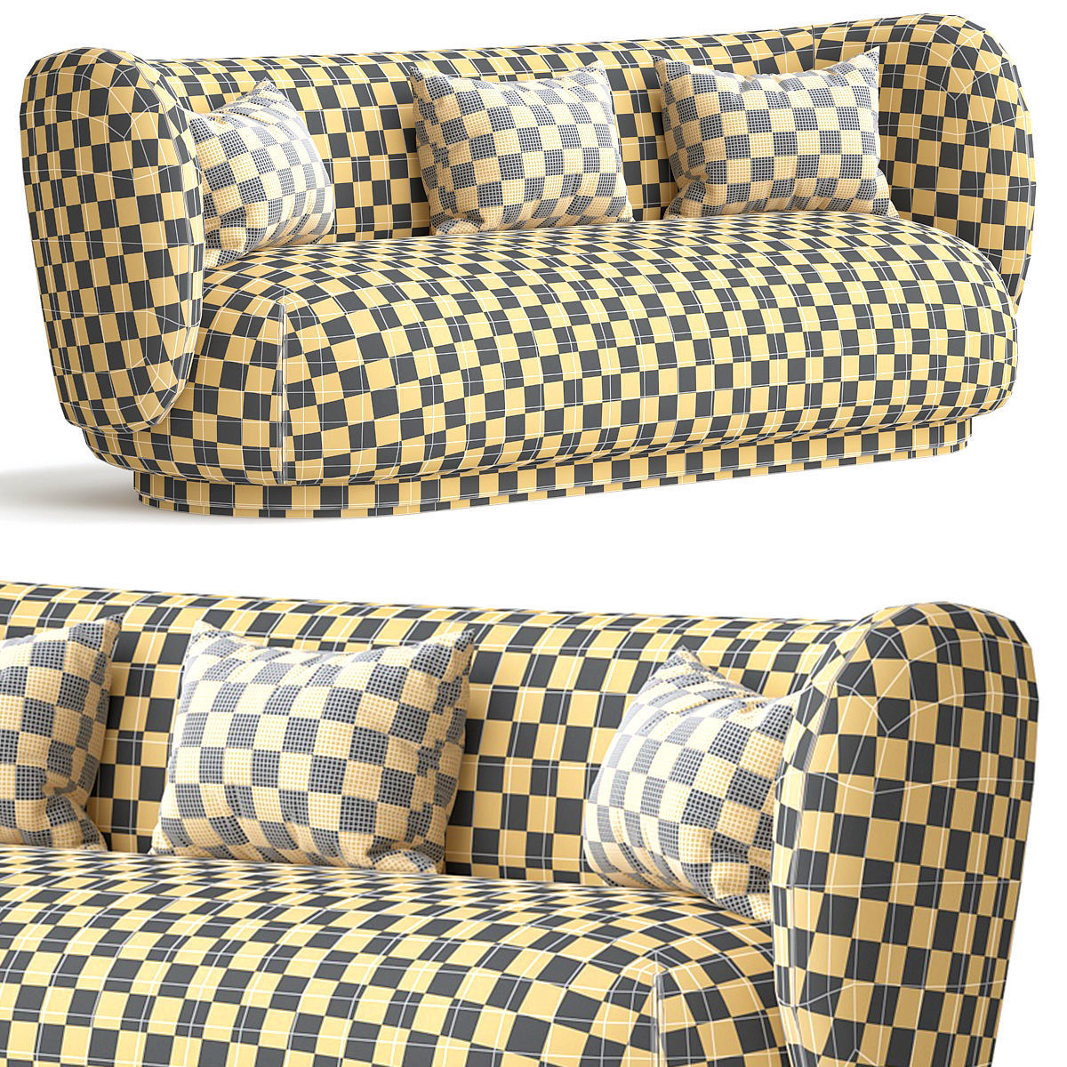 Rico Sofa 3 and 4 by seater by ferm Living 3d model Low-poly 3D model_2