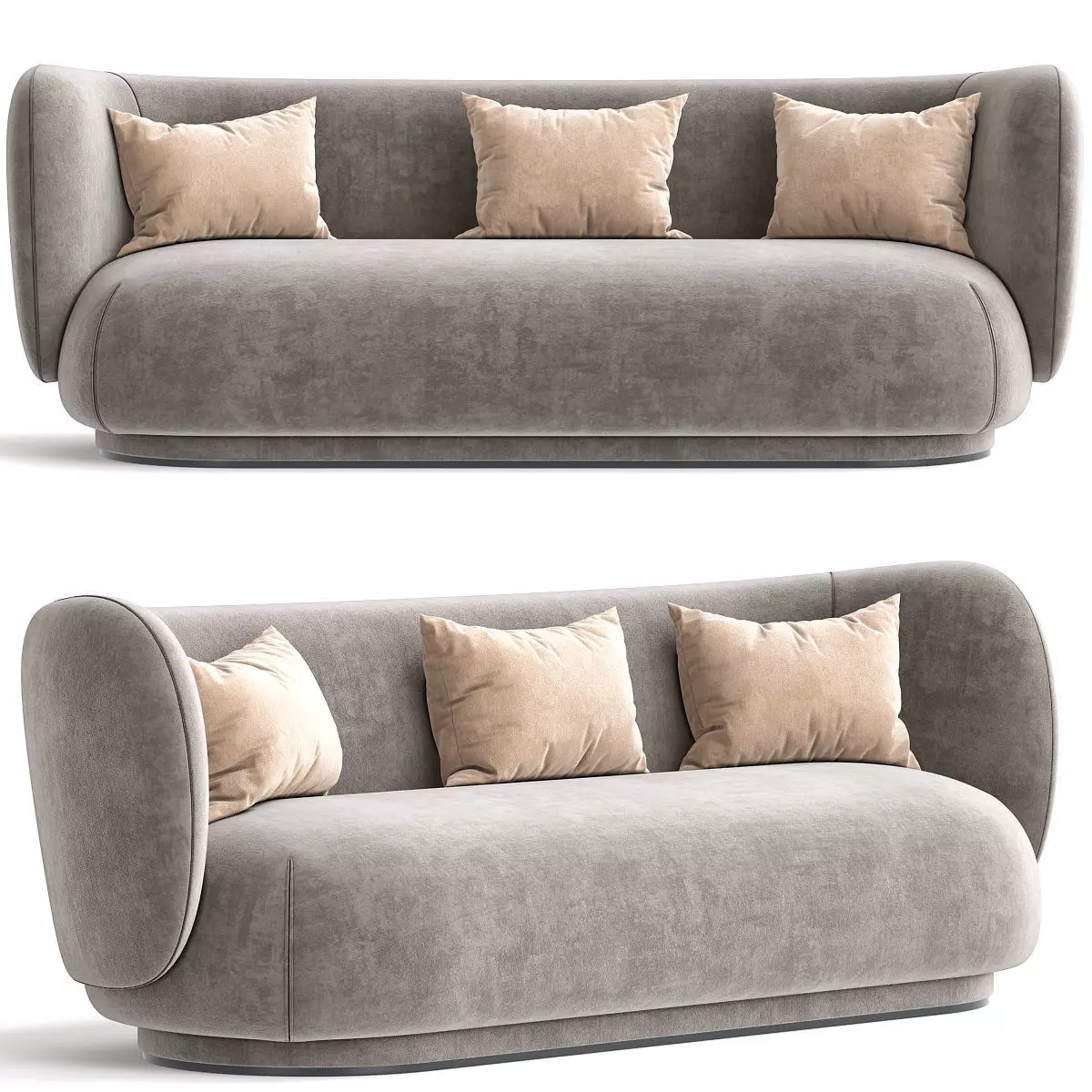 Rico Sofa 3 and 4 by seater by ferm Living 3d model Low-poly 3D model_0