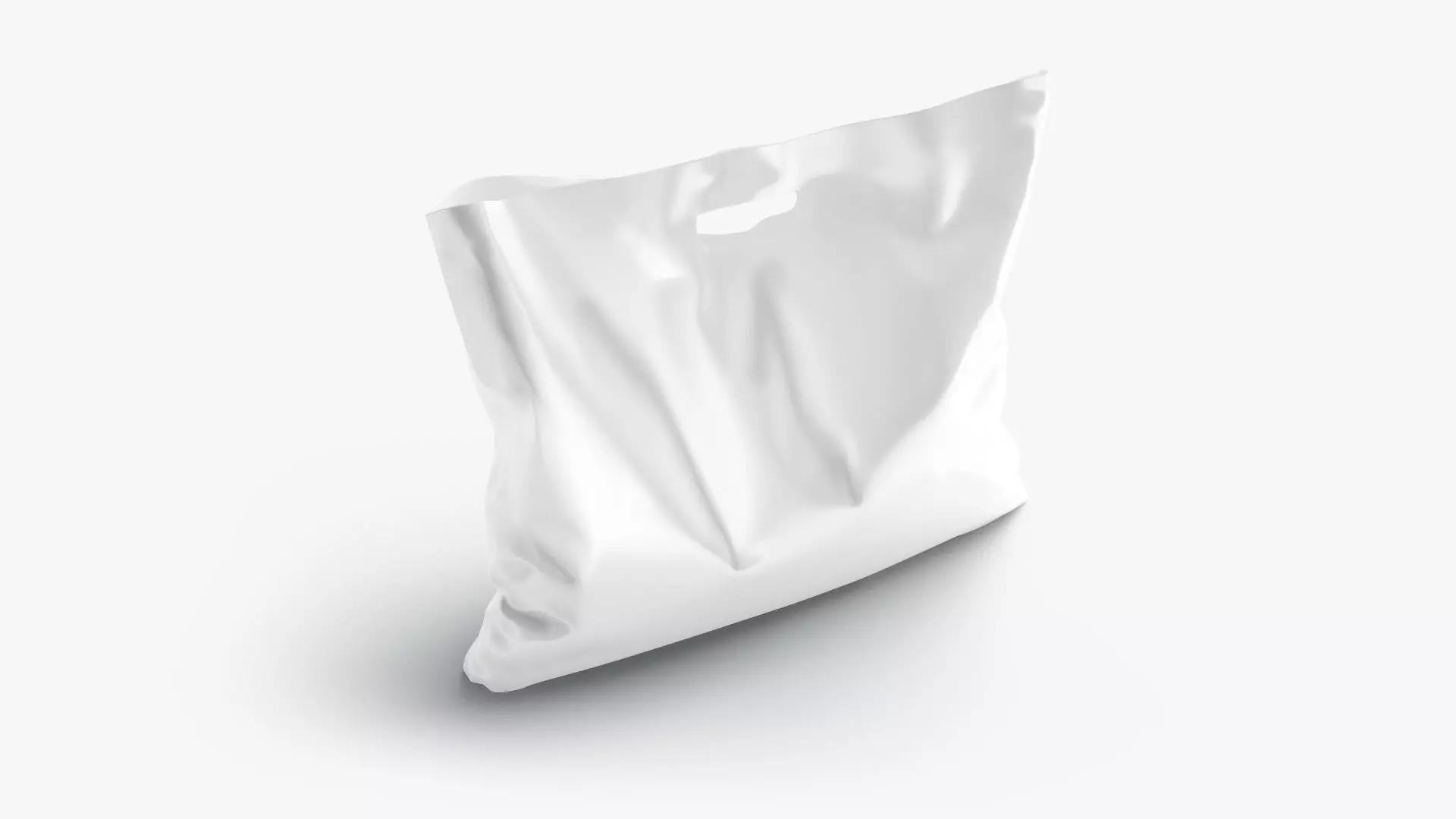 Die-cut plastic bag wide stand Low-poly 3D model_0