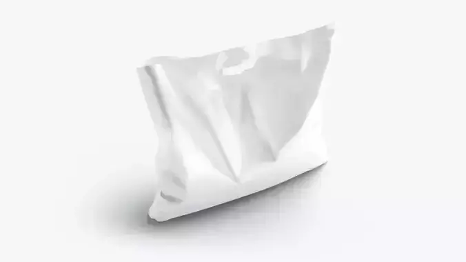 Die-cut plastic bag wide stand Low-poly 3D model