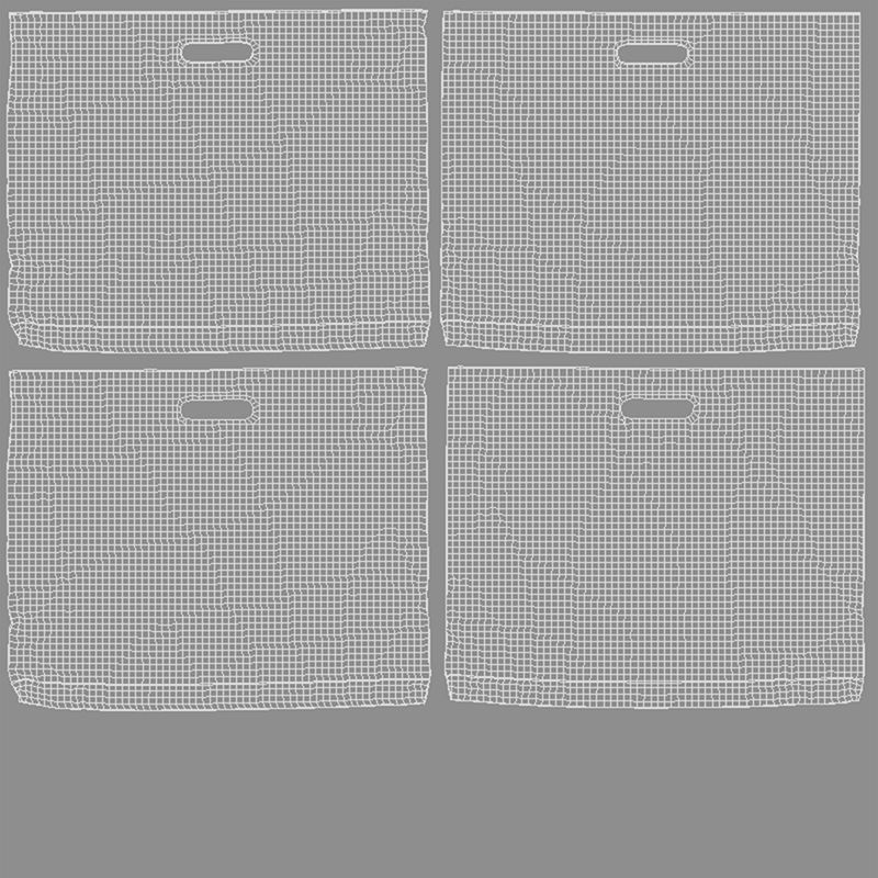 Die-cut plastic bag wide stand Low-poly 3D model_5