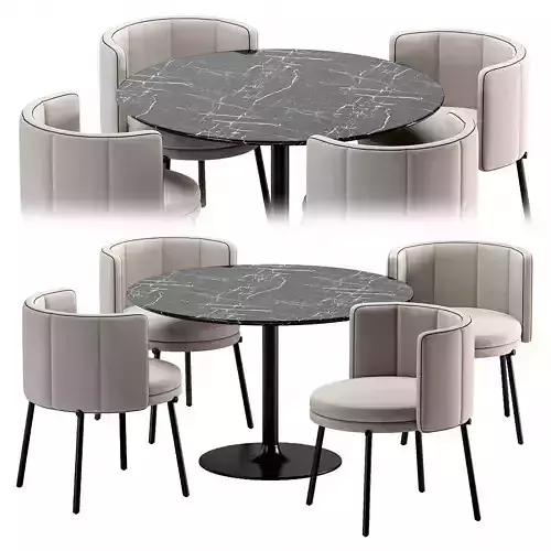 Dining set Tor chair by Minotti