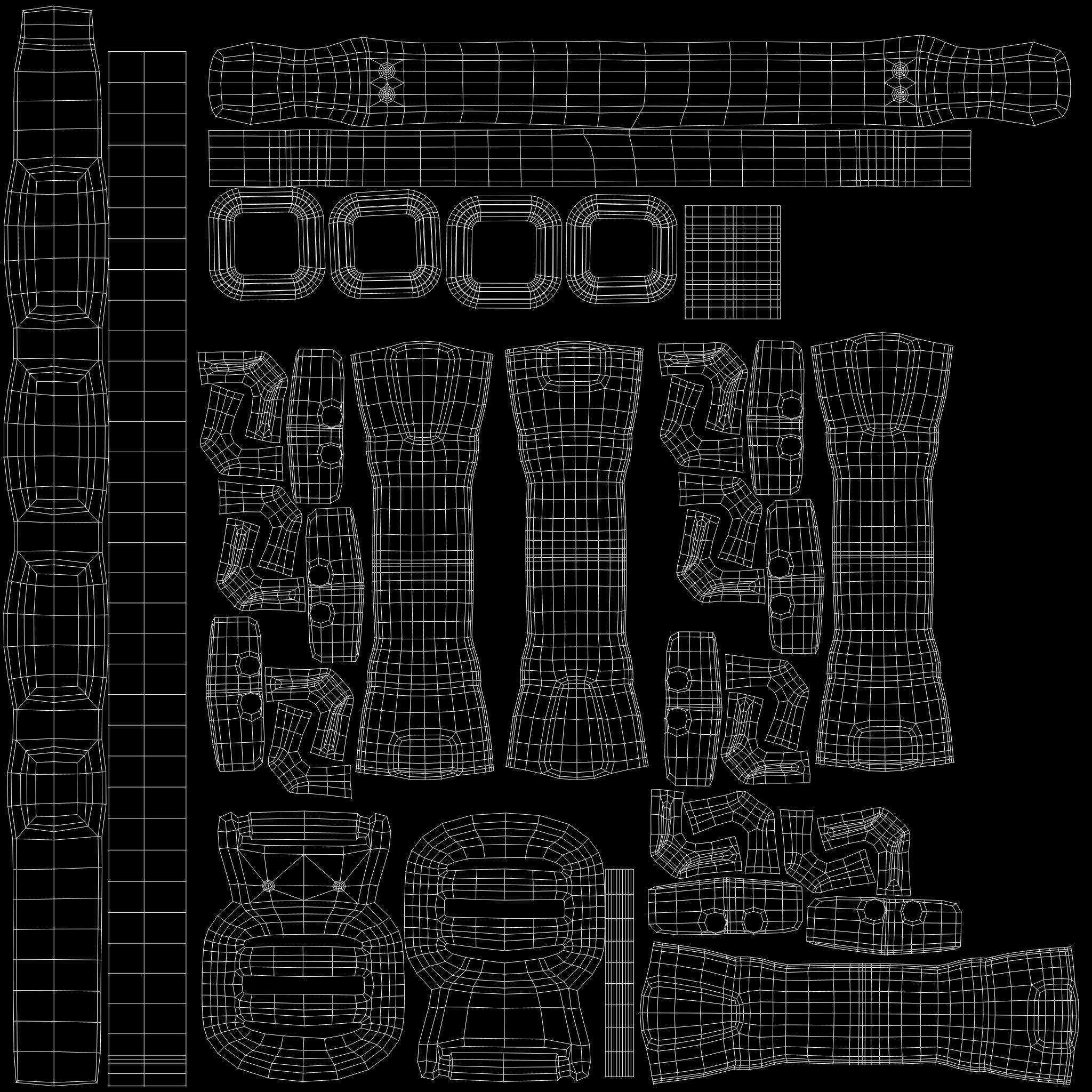 Futuristic Sci-Fi Full Outfit Jacket Pants Arm Shield Low-poly 3D model_15
