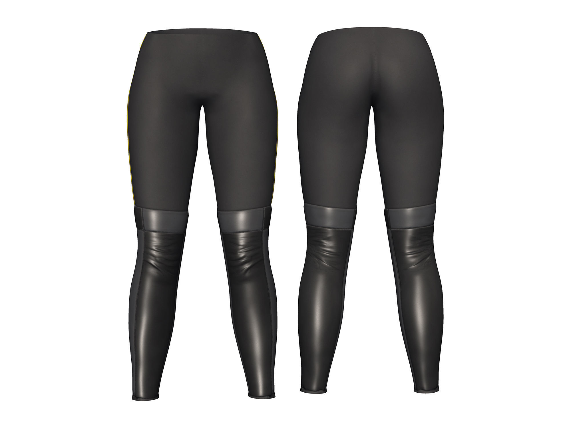 Futuristic Sci-Fi Full Outfit Jacket Pants Arm Shield Low-poly 3D model_4