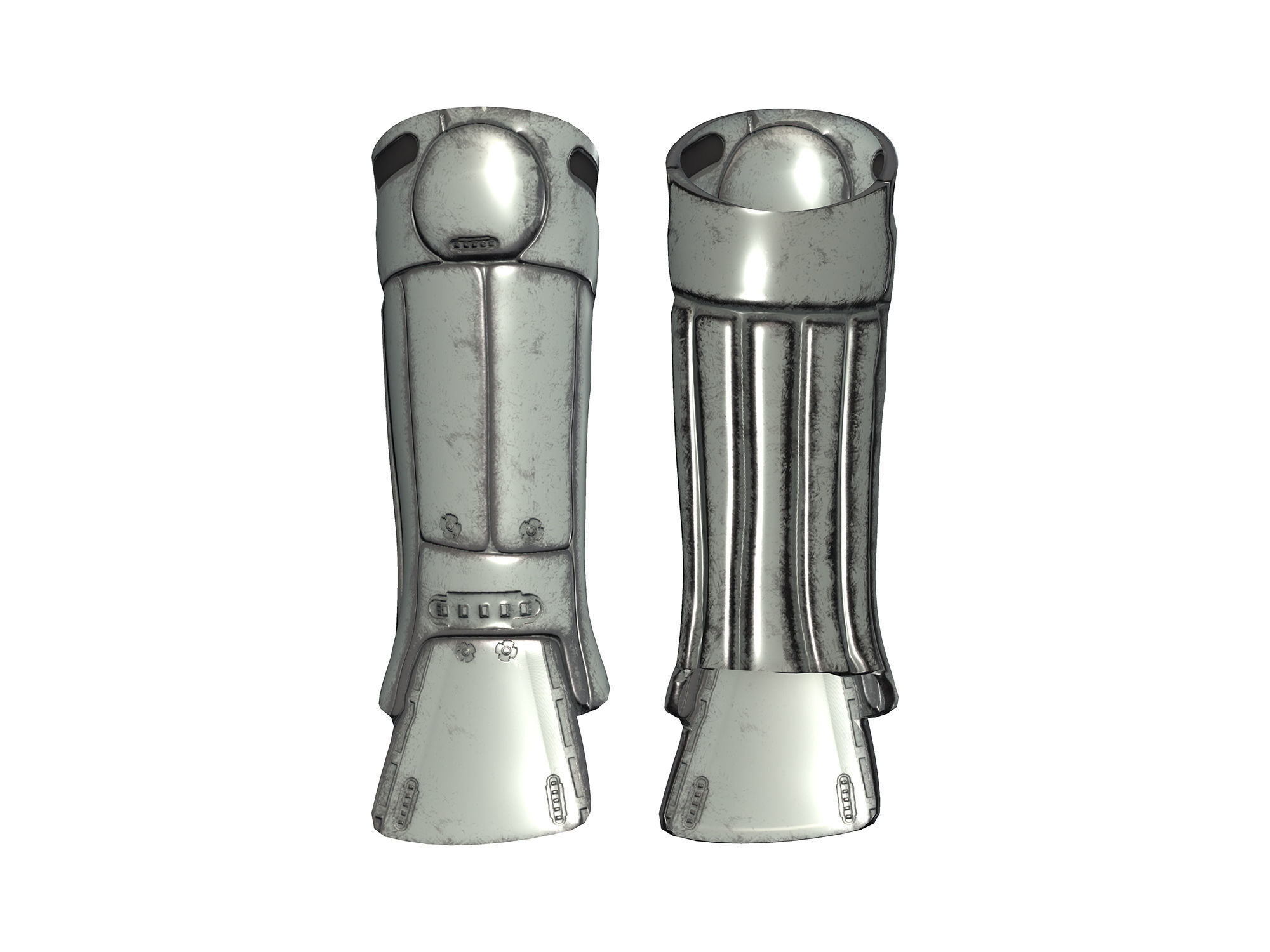 Futuristic Sci-Fi Full Outfit Jacket Pants Arm Shield Low-poly 3D model_6