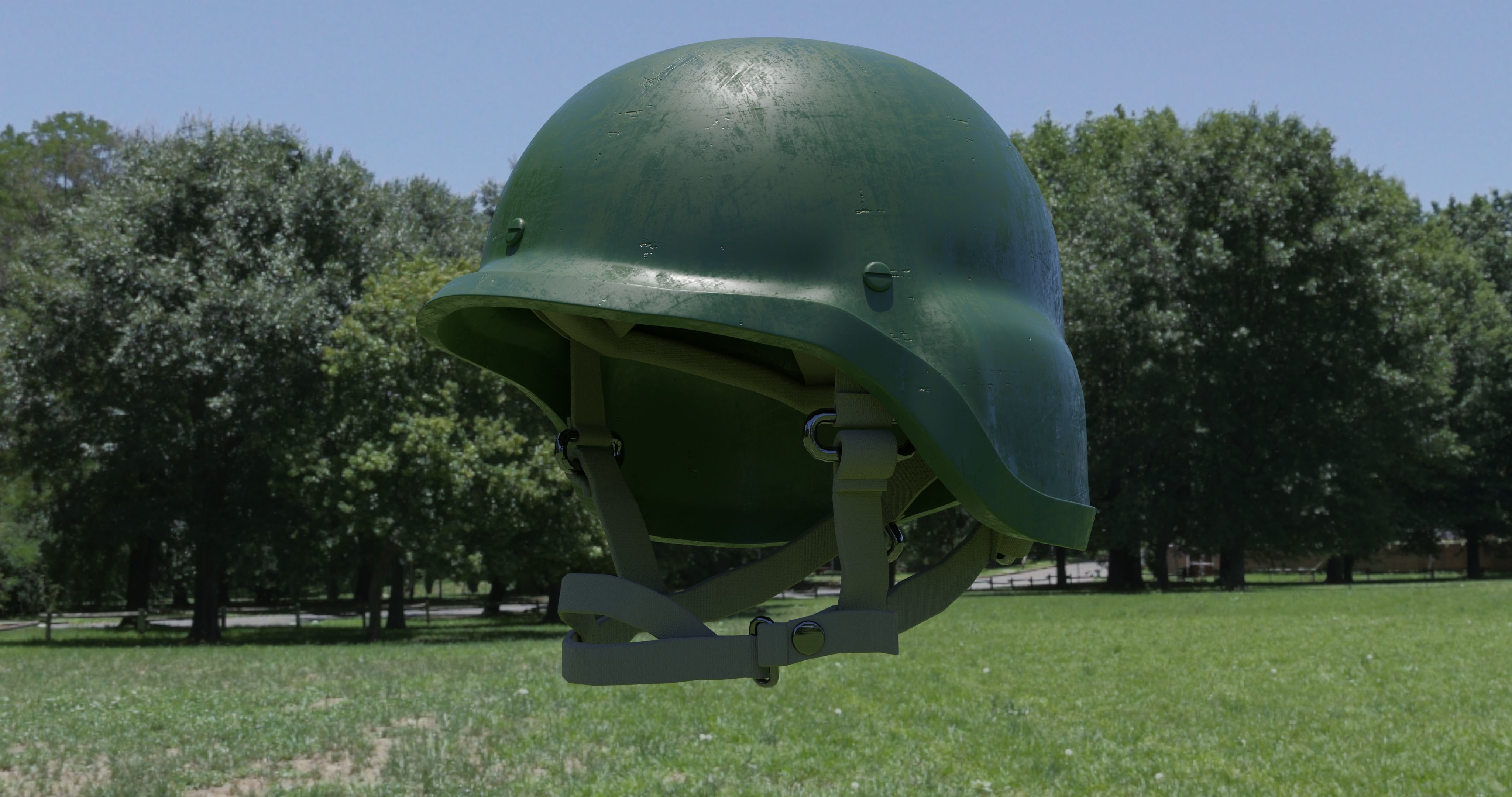 Army kevlar helmet 3D model_1
