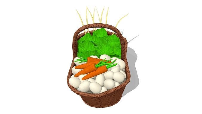 Farmer Vegetable Basket Low-poly 3D model 3