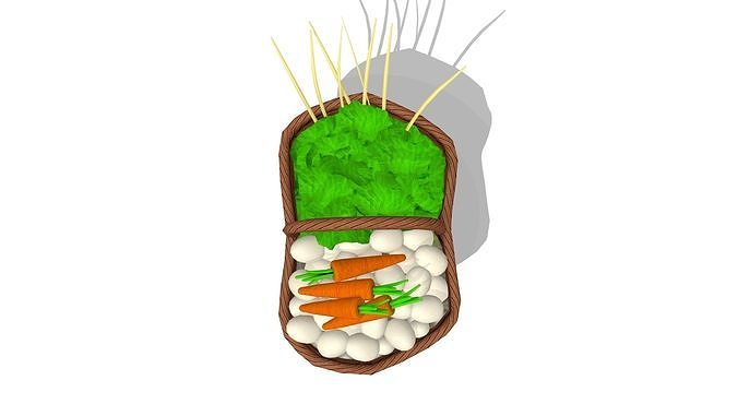 Farmer Vegetable Basket Low-poly 3D model 4
