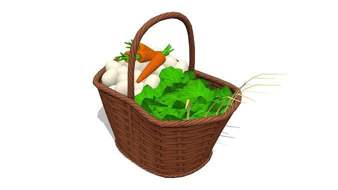 Farmer Vegetable Basket Low-poly 3D model 5