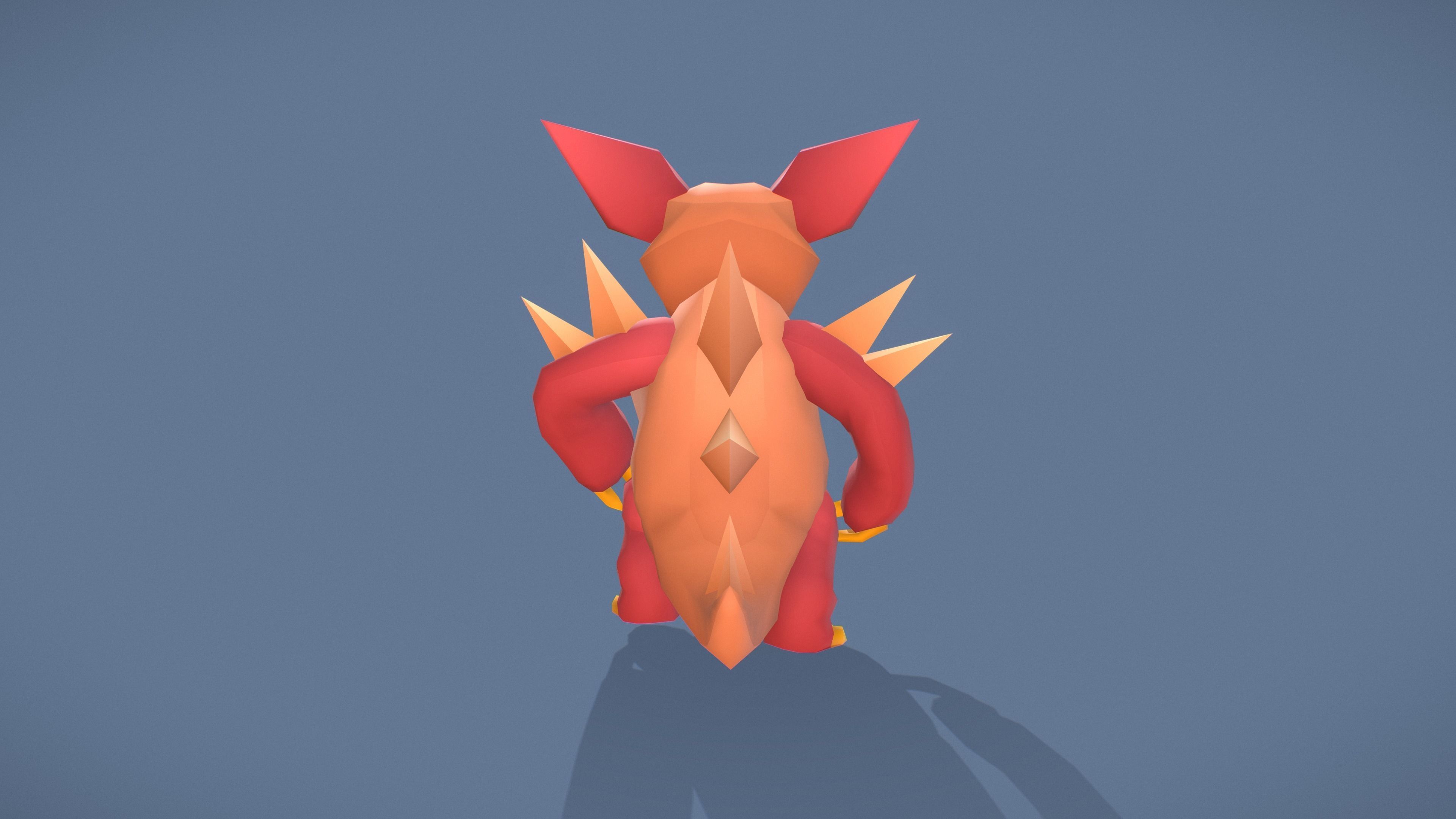 Cartoon Characters - Big Armadillo Warrior Low-poly 3D model_8