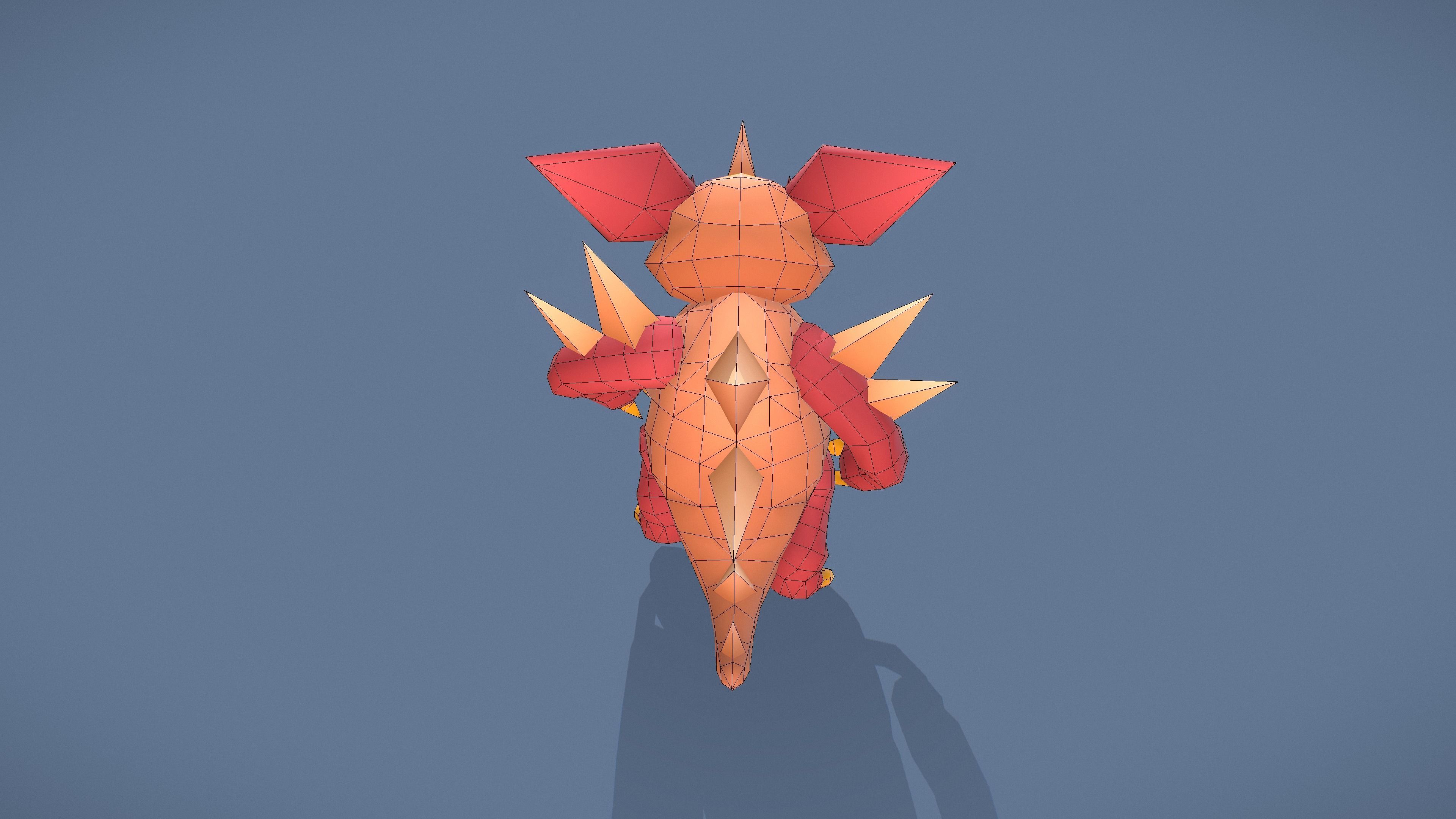 Cartoon Characters - Big Armadillo Warrior Low-poly 3D model_17