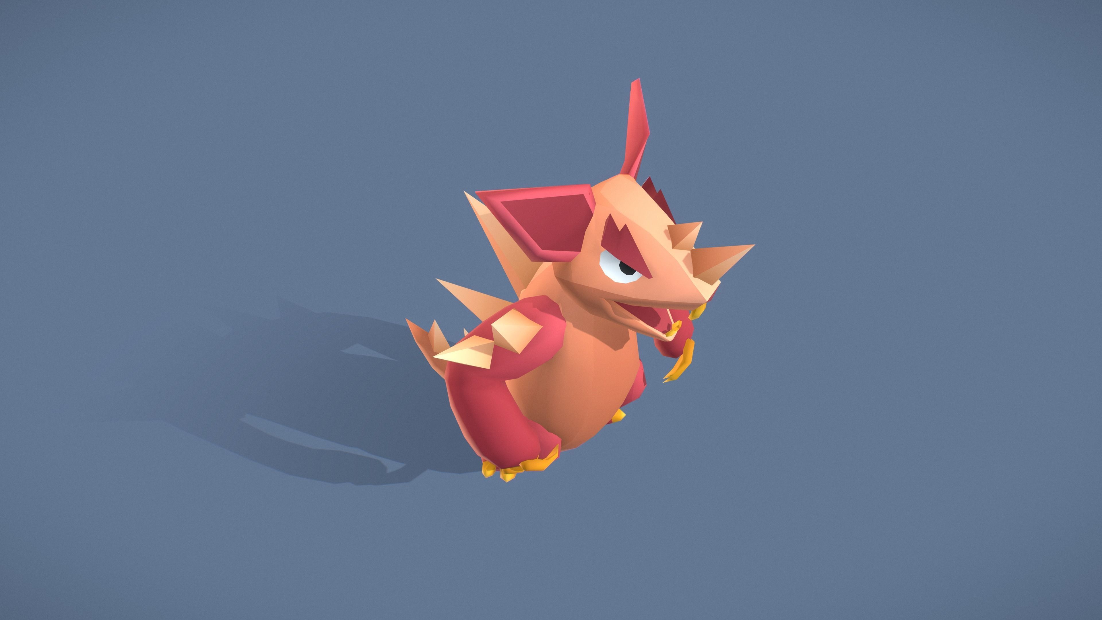 Cartoon Characters - Big Armadillo Warrior Low-poly 3D model_20