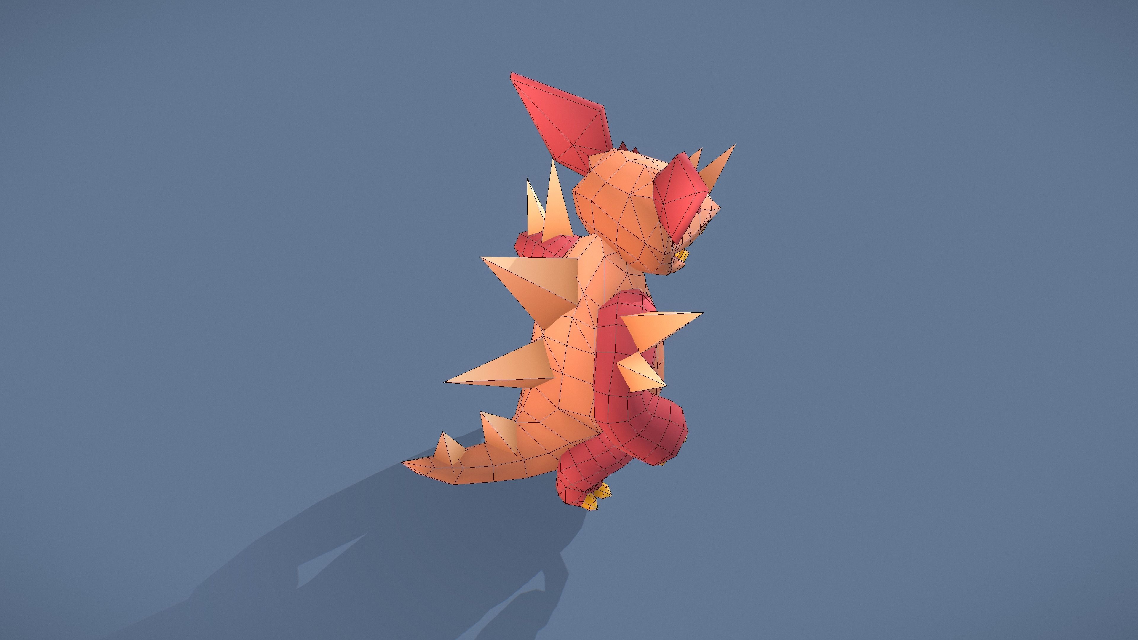 Cartoon Characters - Big Armadillo Warrior Low-poly 3D model_19