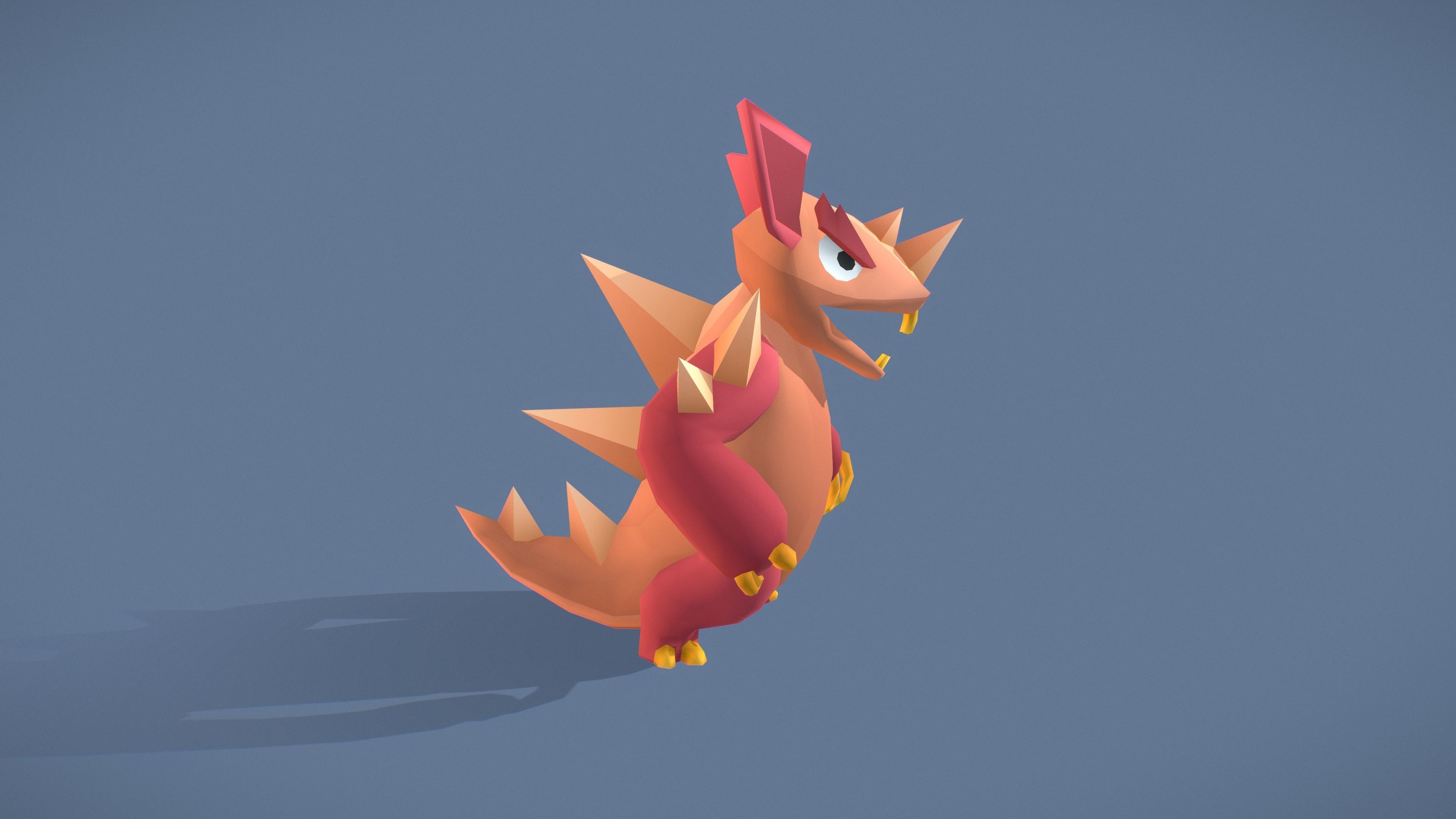 Cartoon Characters - Big Armadillo Warrior Low-poly 3D model_10