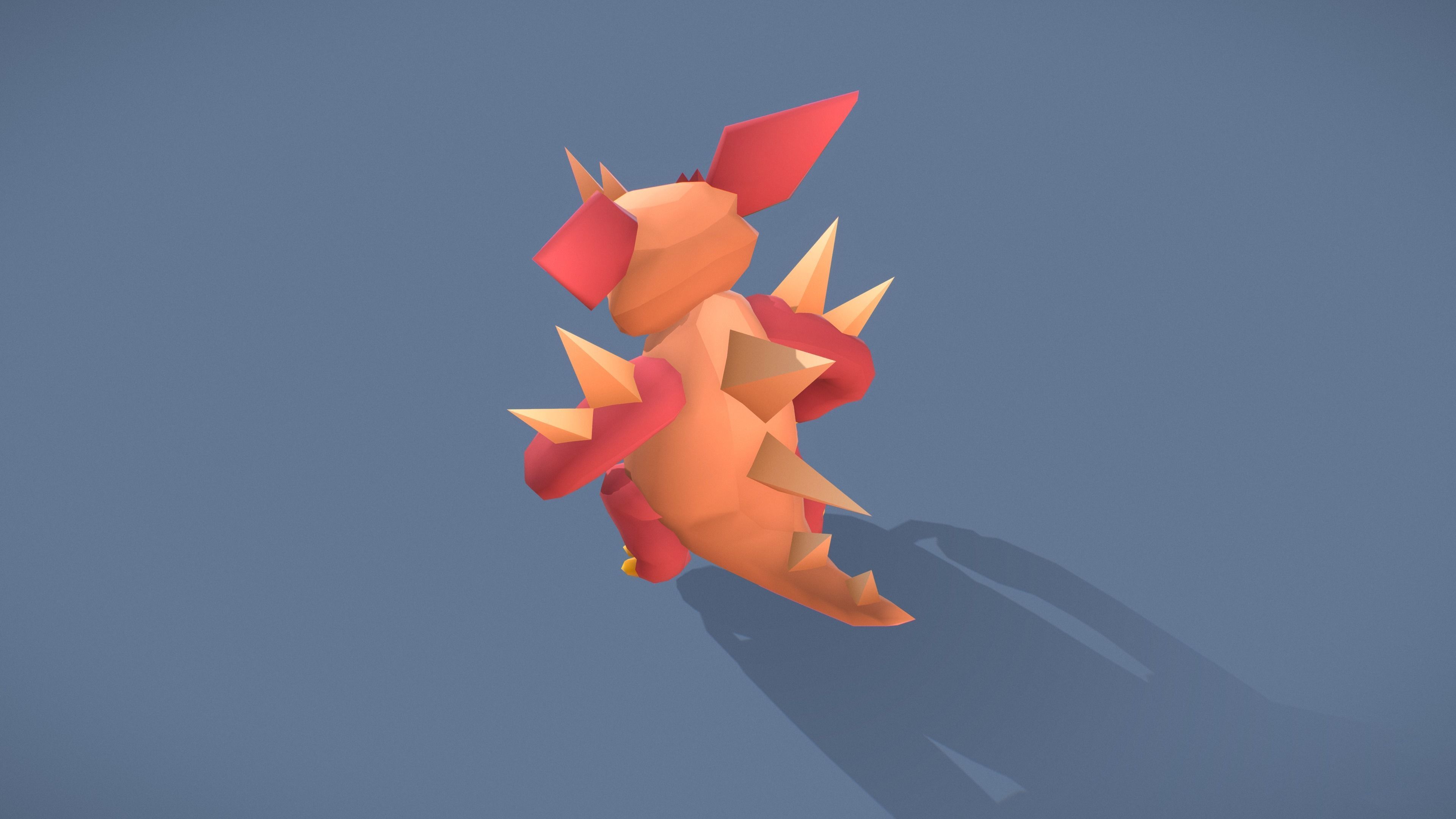 Cartoon Characters - Big Armadillo Warrior Low-poly 3D model_14