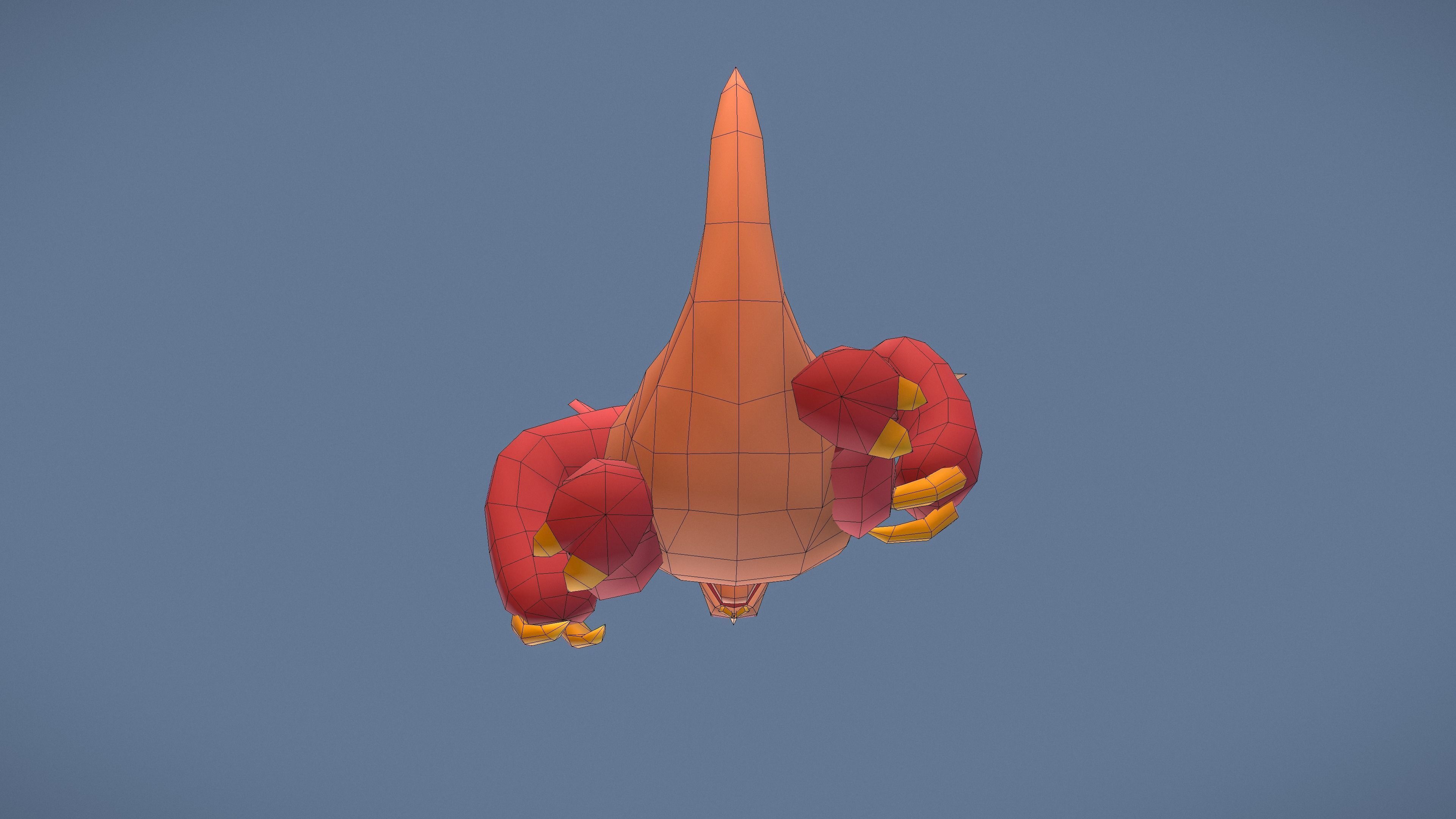 Cartoon Characters - Big Armadillo Warrior Low-poly 3D model_25