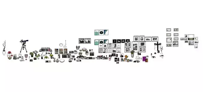 Accessories decoration interior 3d model Part 2 3D model