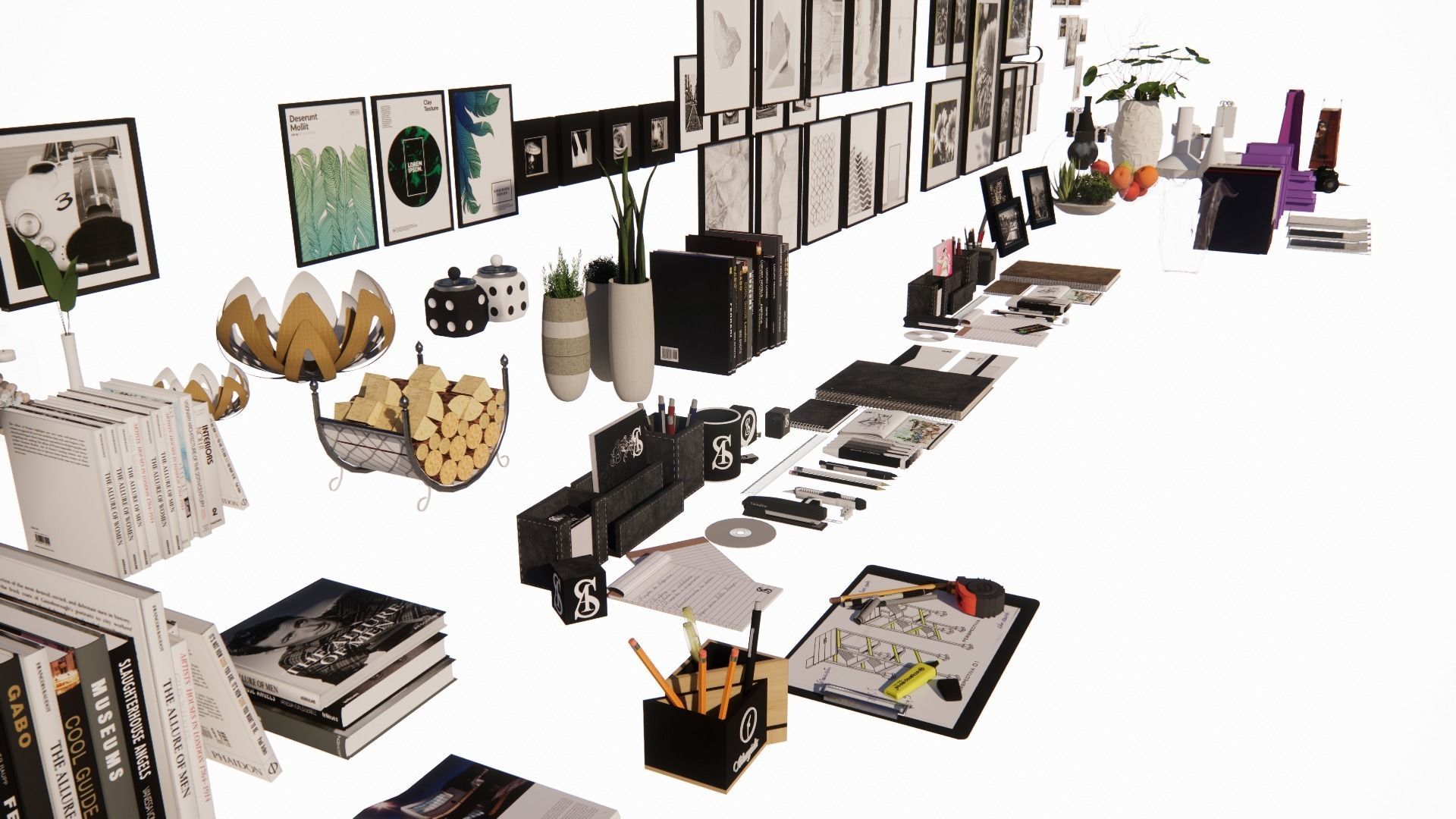 Accessories decoration interior 3d model Part 2 3D model_3