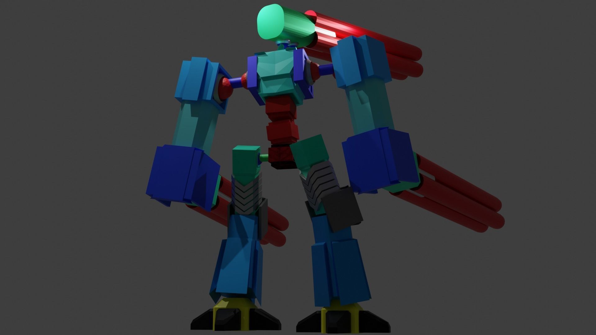 titan robot minigun Low-poly 3D model_1