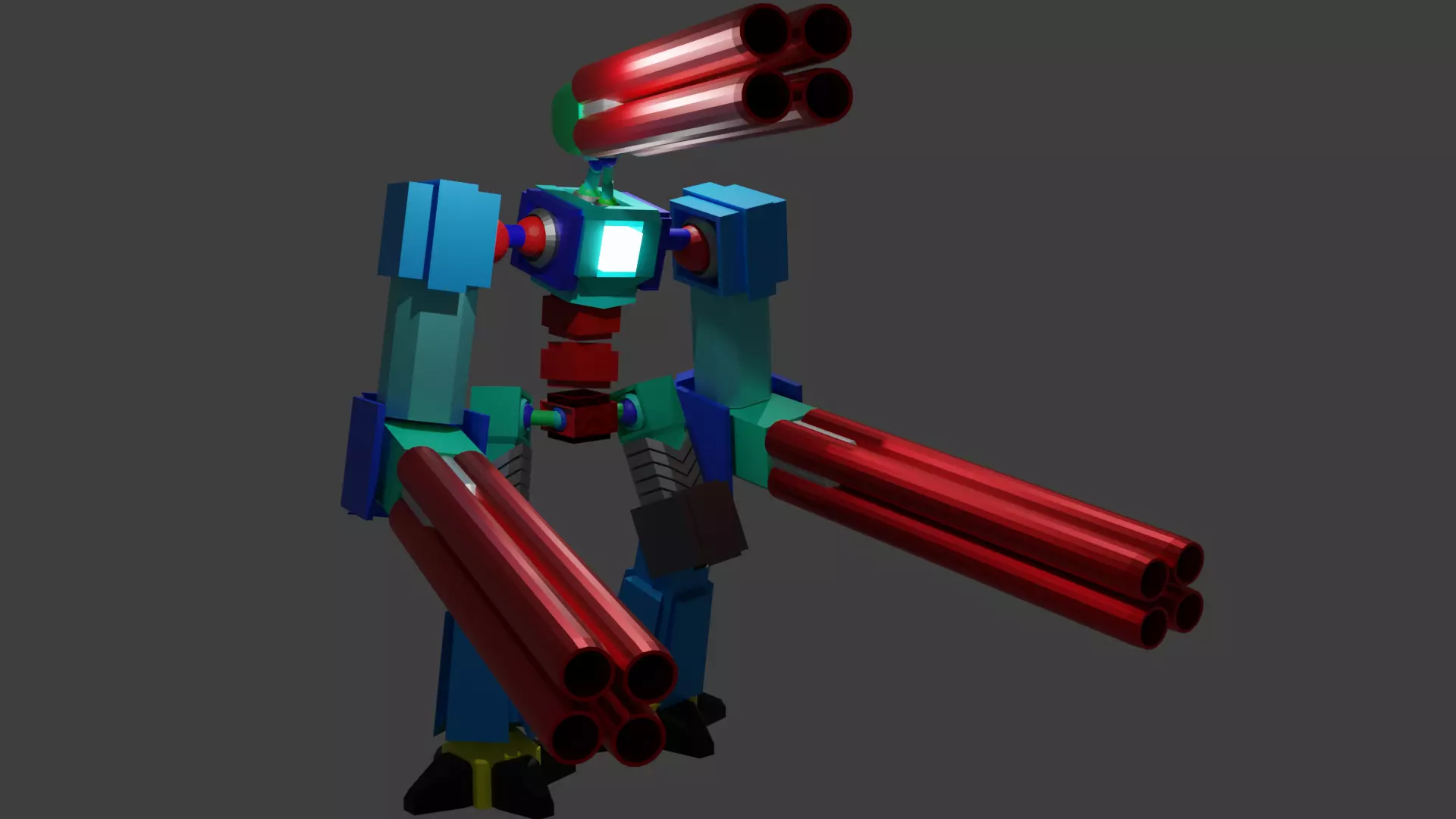 titan robot minigun Low-poly 3D model_0