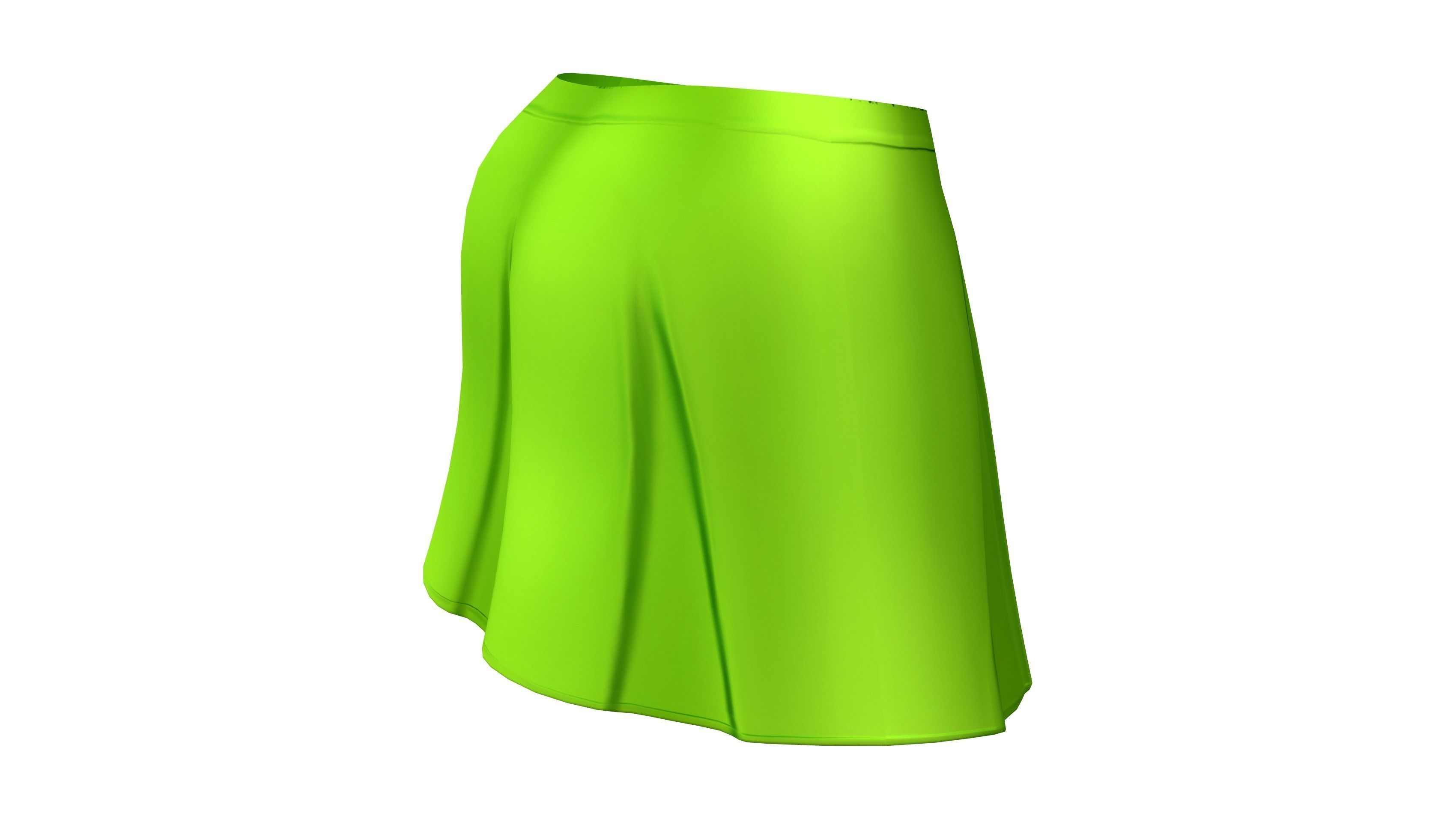Ladies Pleated Short Skirt Low-poly 3D model_6
