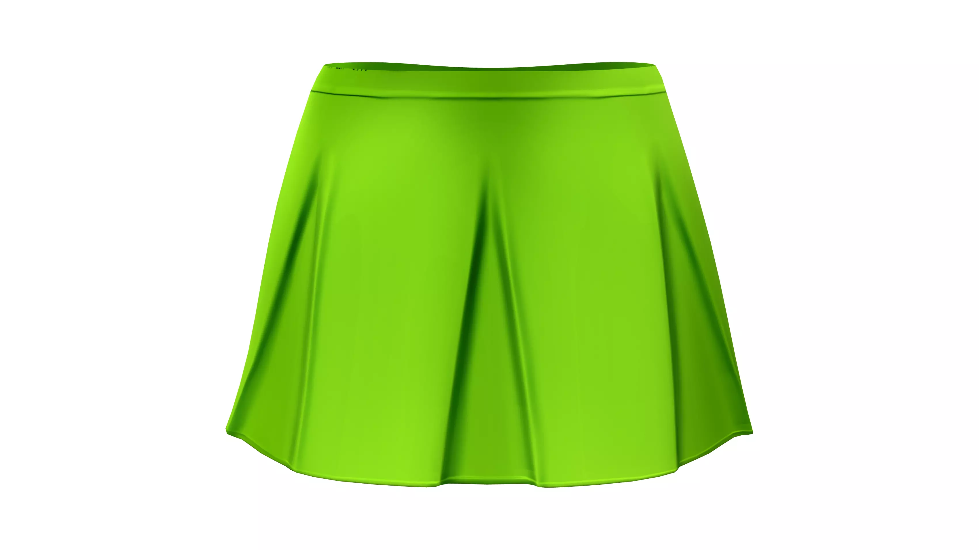 Ladies Pleated Short Skirt Low-poly 3D model_0