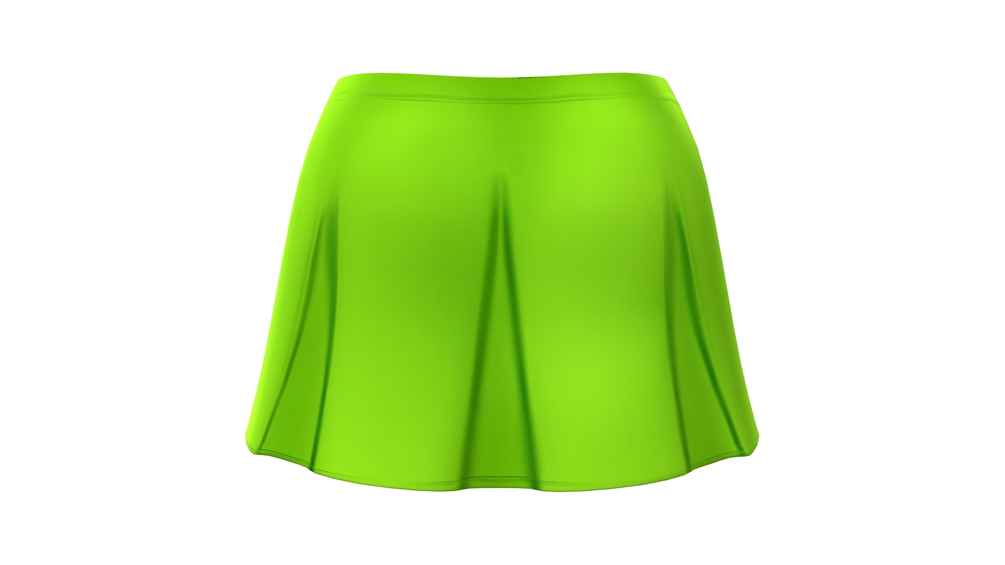 Ladies Pleated Short Skirt Low-poly 3D model_5