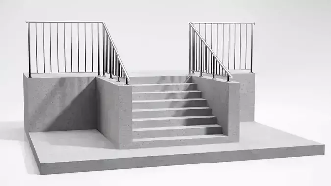 Stair railing 02 3D model