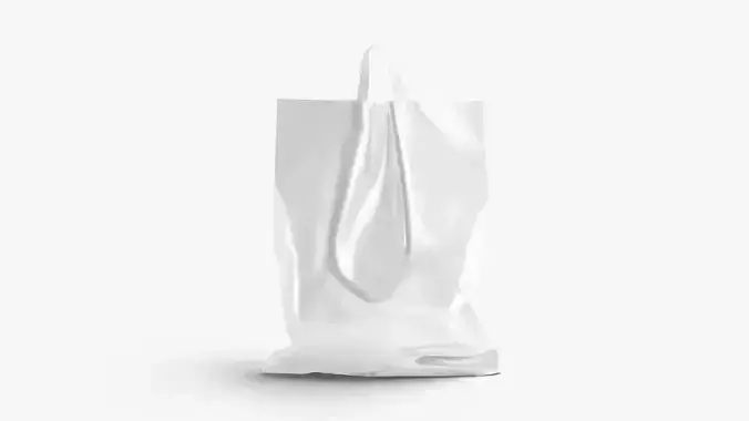 Loop handle plastic bag stand Low-poly 3D model