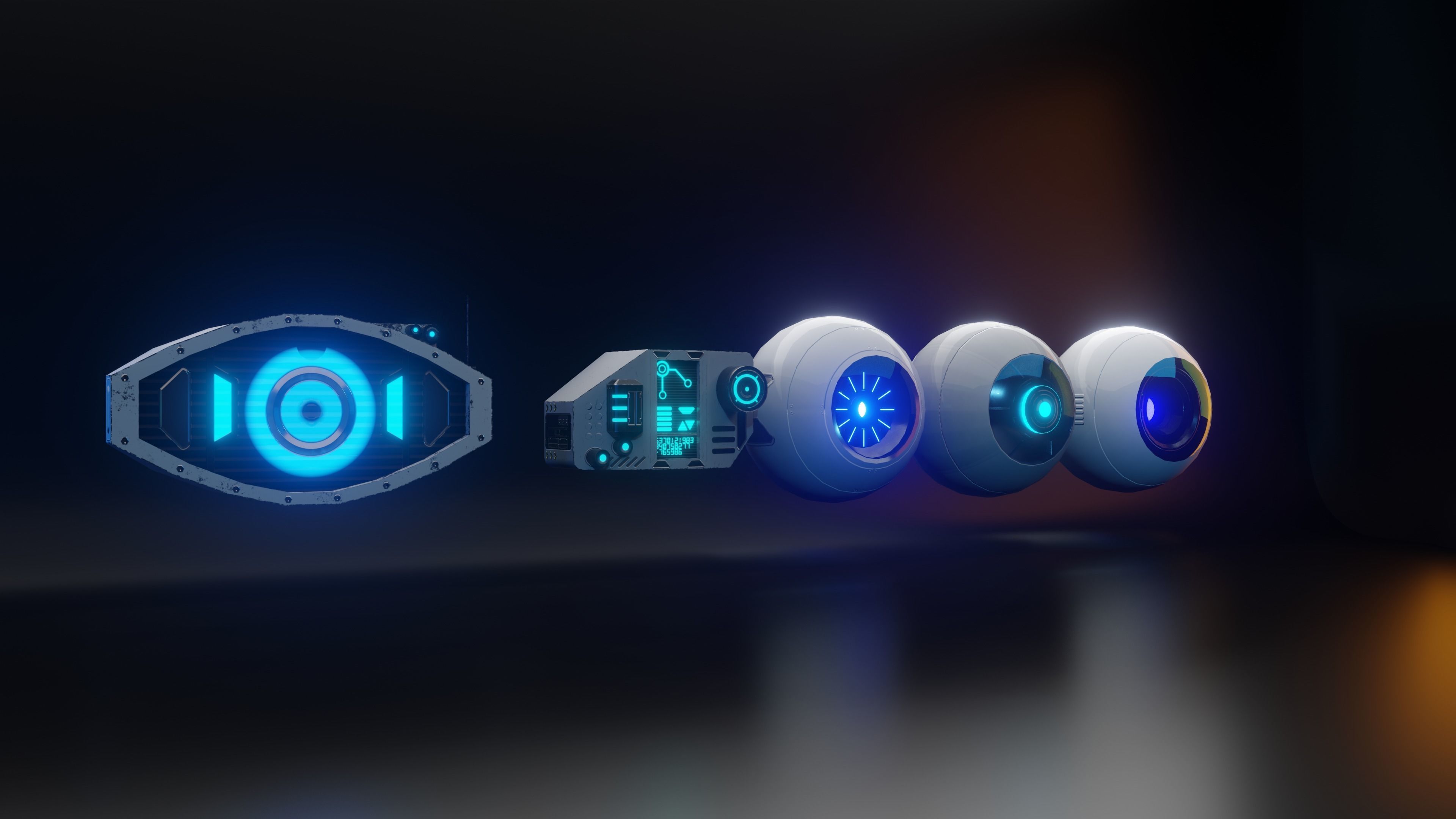 Prosthetic eyes pack 2 Low-poly 3D model_2