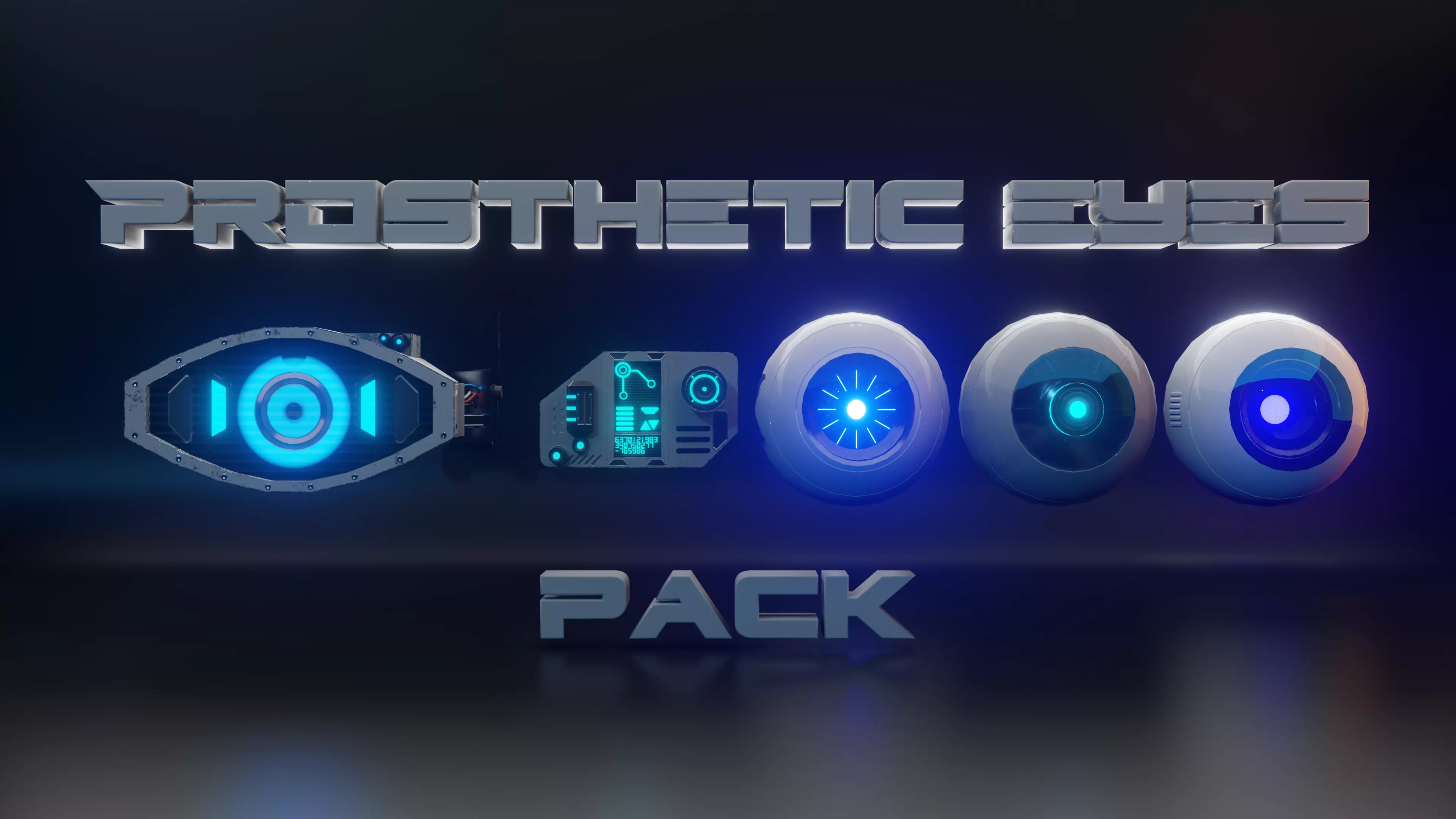 Prosthetic eyes pack 2 Low-poly 3D model_0