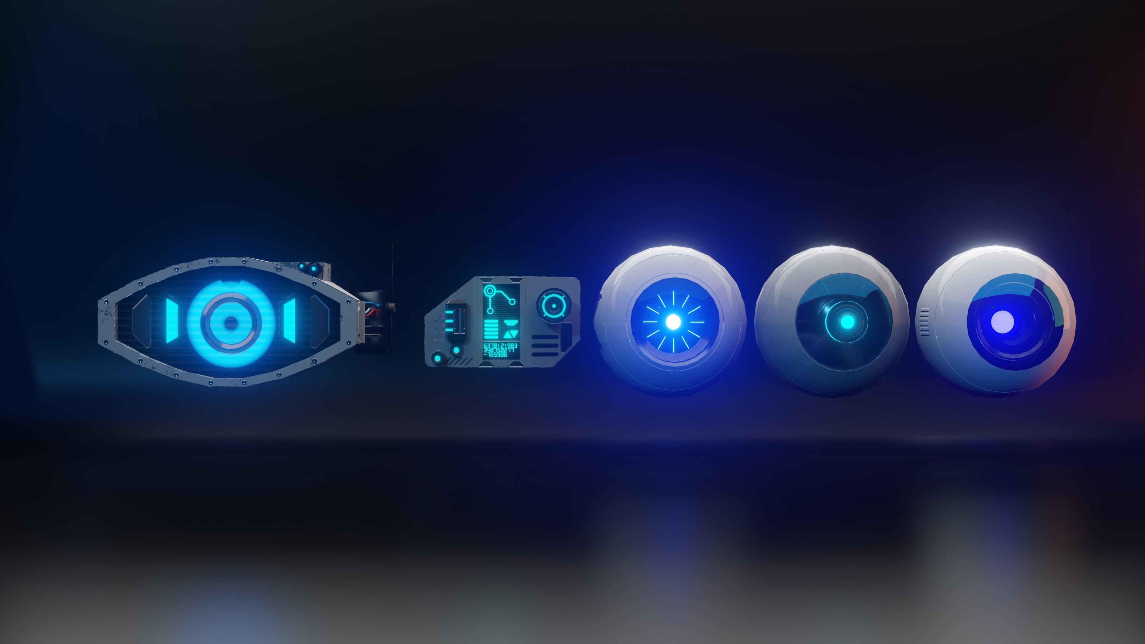 Prosthetic eyes pack 2 Low-poly 3D model_3