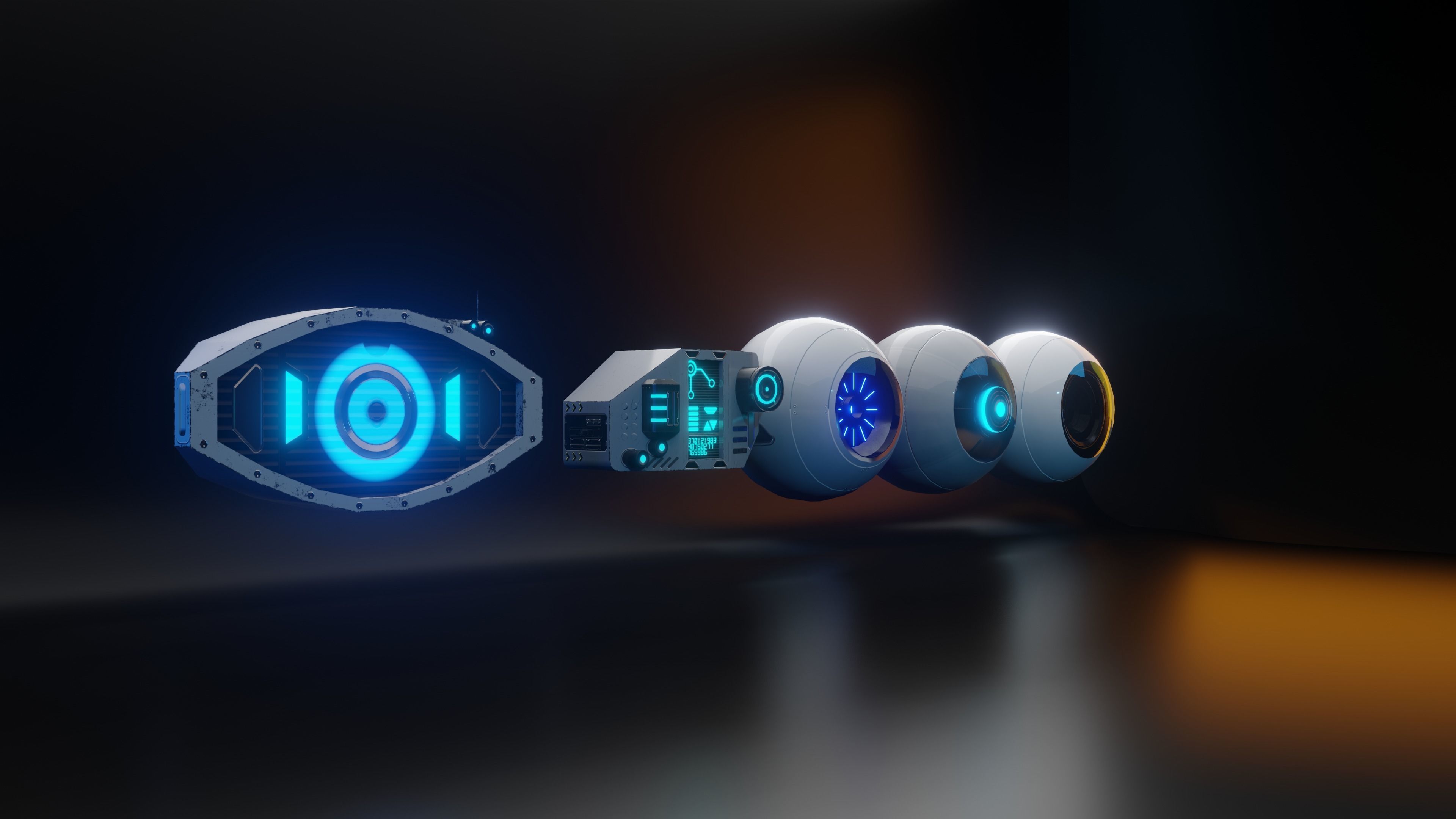 Prosthetic eyes pack 2 Low-poly 3D model_1