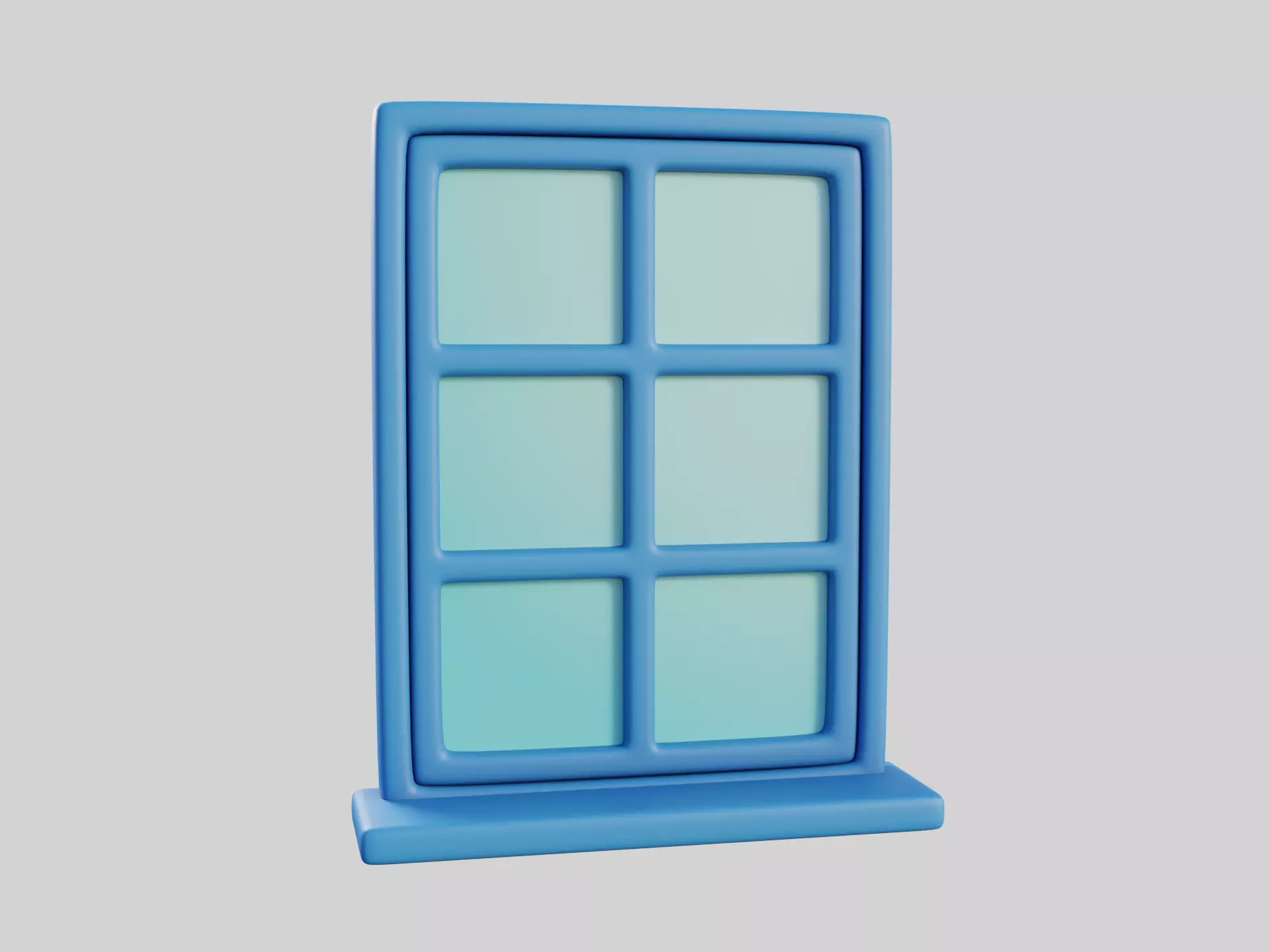 Cartoon Window 7a Low-poly 3D model
