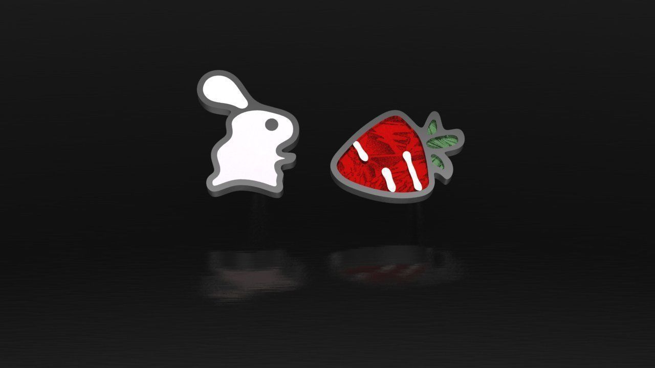 earring rabbit 3D print model_1