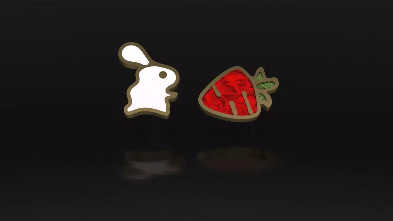 earring rabbit 3D print model_0