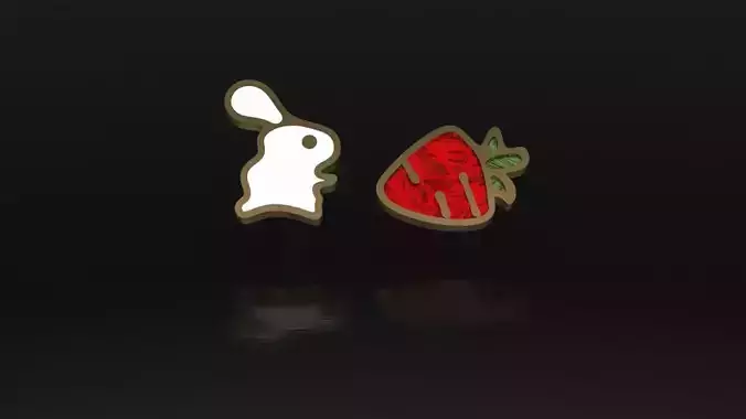 earring rabbit 3D print model