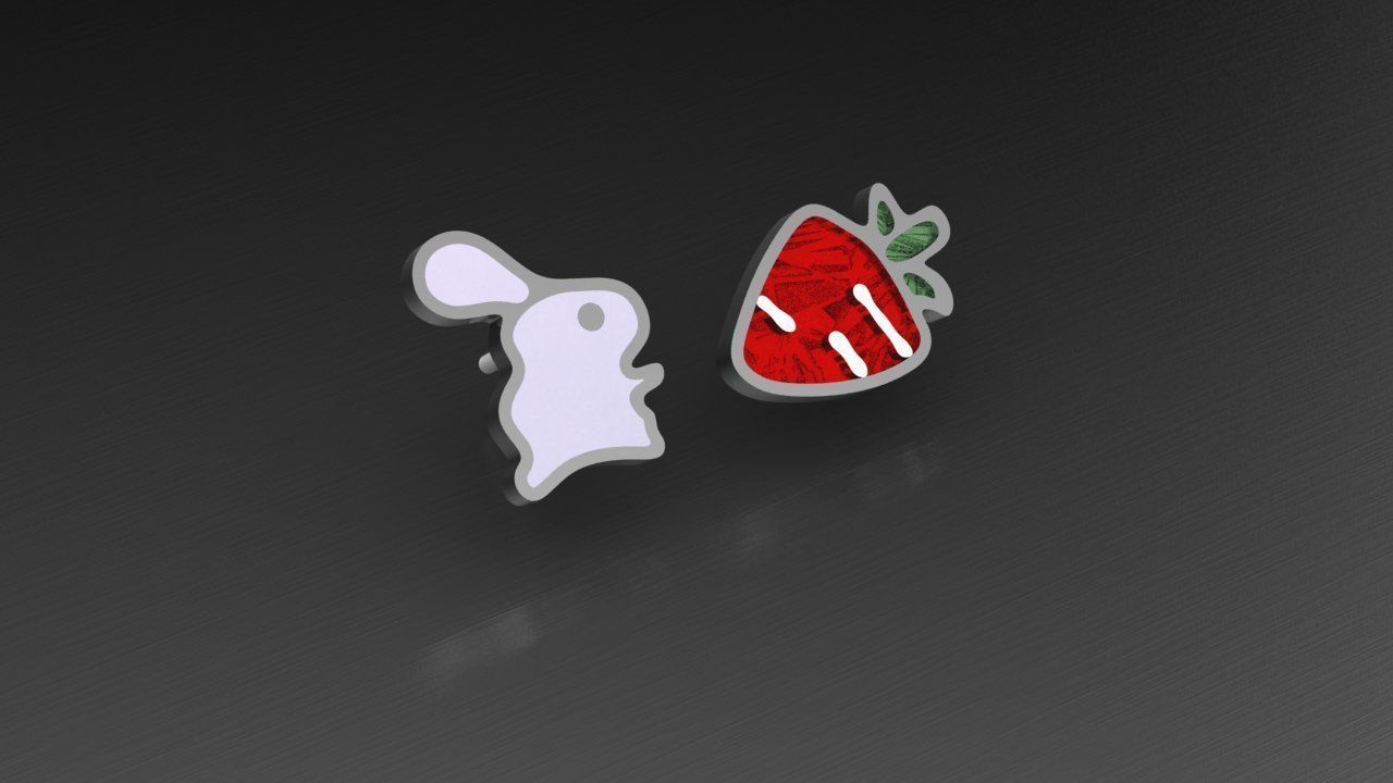 earring rabbit 3D print model_2